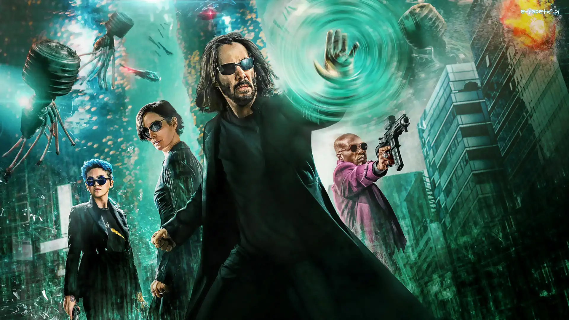 Morfeush, Aktorzy, Bugs, Keanu Reeves, Matrix Zmartwychwstania, Postacie, Triniti, The Matrix Resurrections, Neo, Aktor, Film