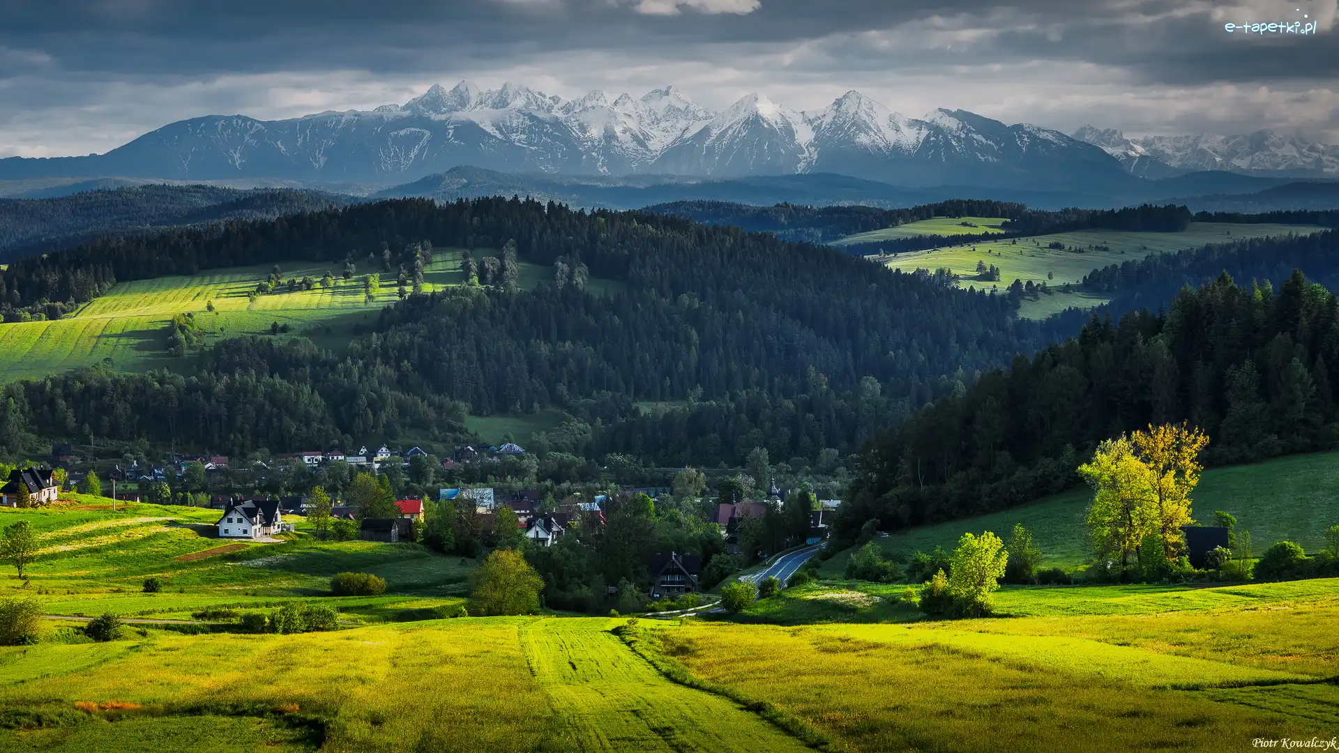 Polska, Pieniny, Zalesione, Tatry, Góry, Domy, Wzgórza