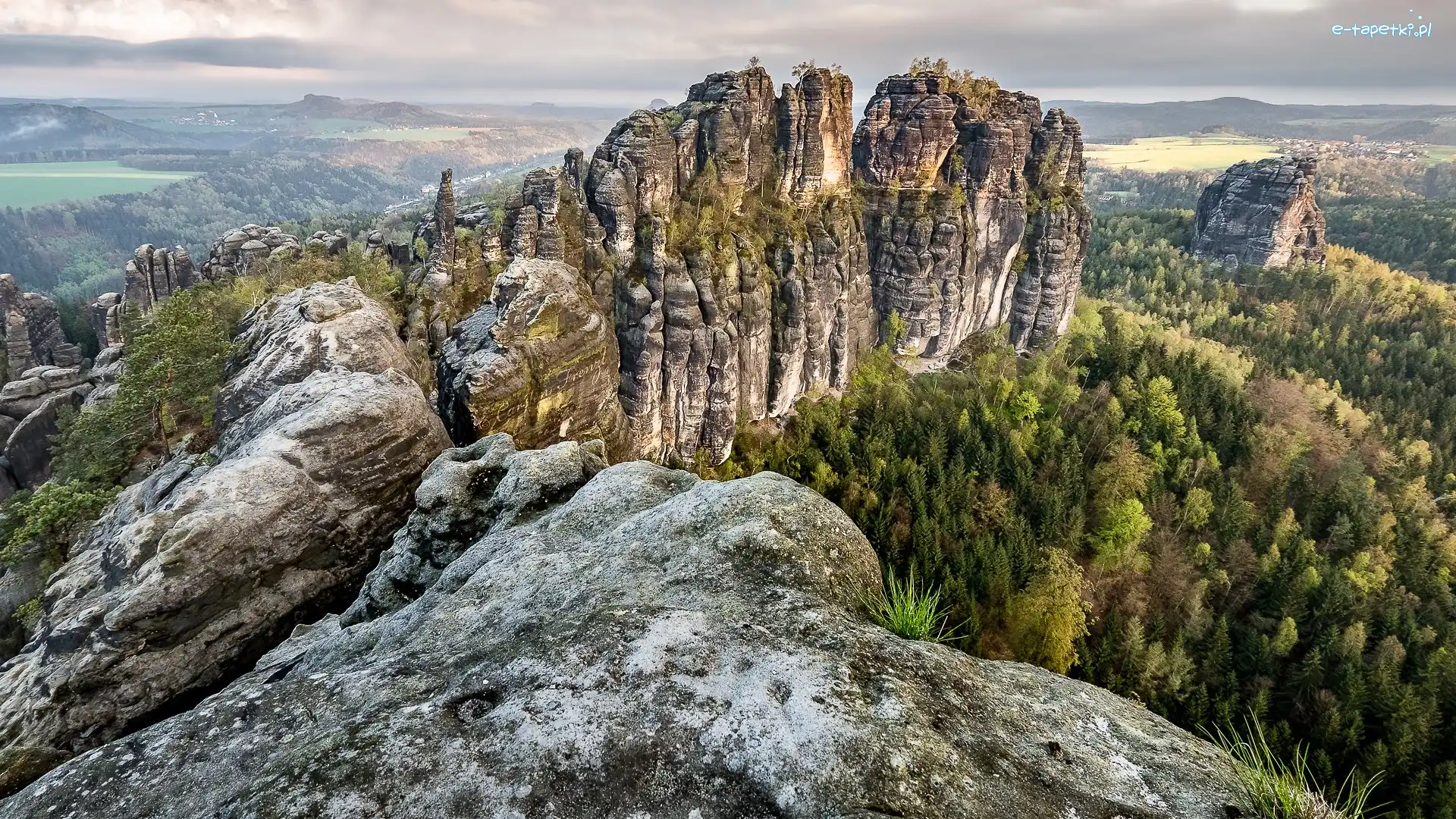 Skały Schrammsteine, Niemcy, Góry Połabskie, Park Narodowy Saskiej Szwajcarii