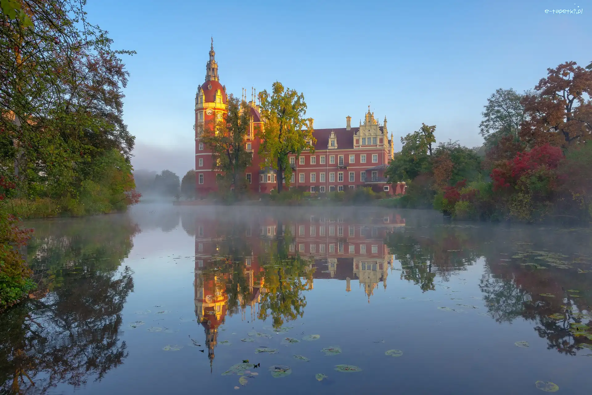 Niemcy, Odbicie, Nysa Łużycka, Saksonia, Muskau Castle, Zamek w Mużakowie