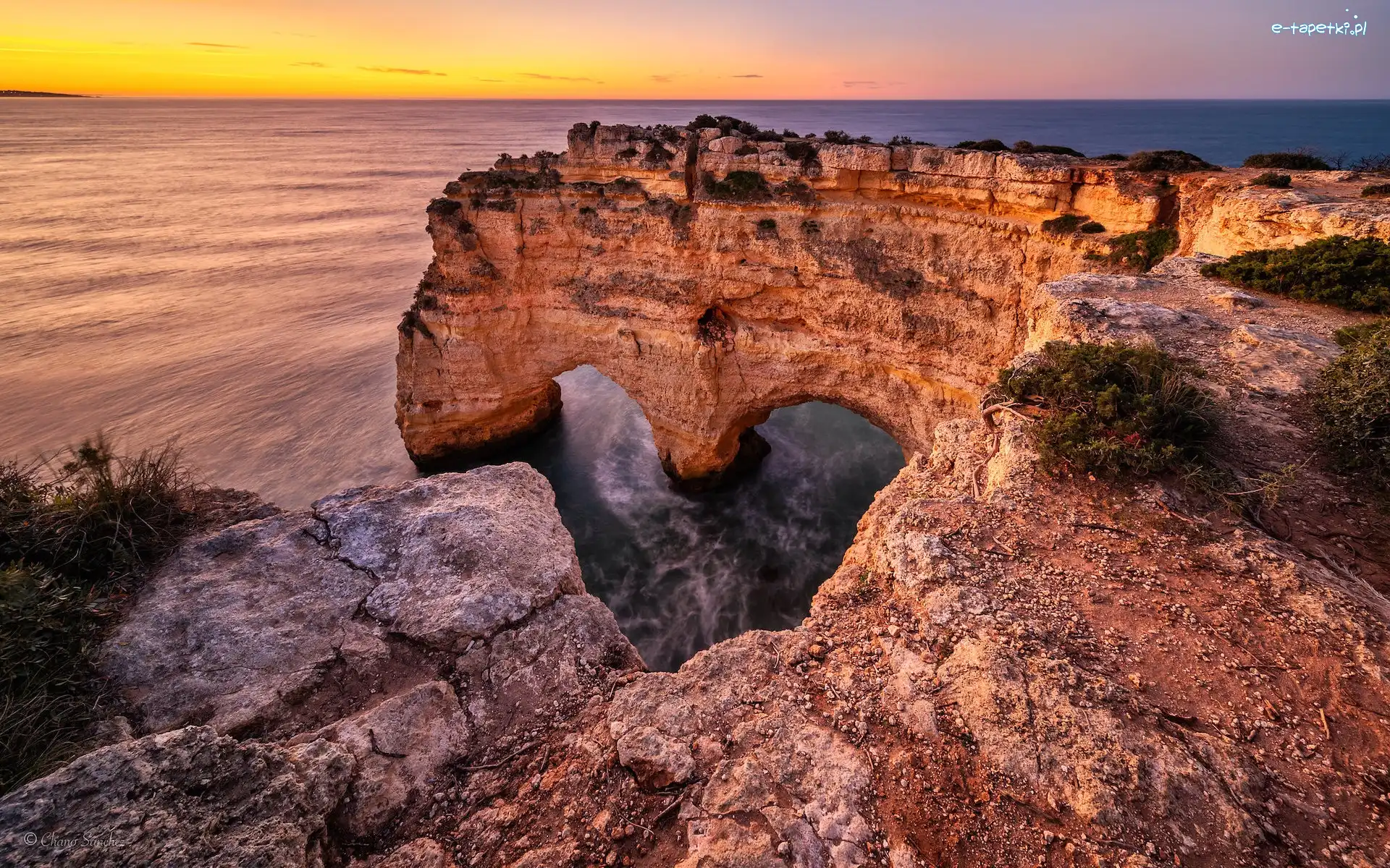 Skały, Lagoa, Morze, Marinha Beach, Algarve, Portugalia