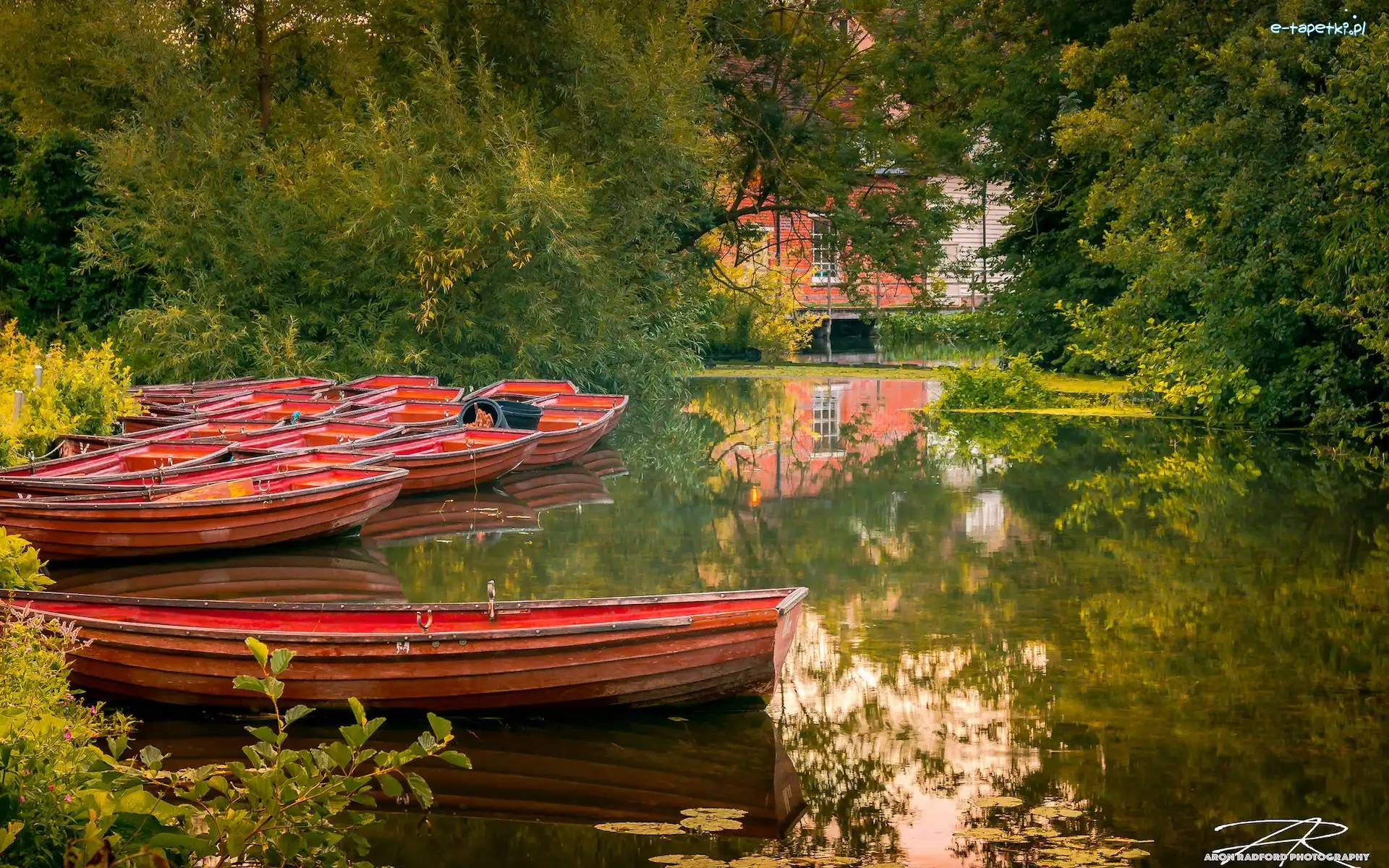 Flatford Mill, Młyn, Stour, Rzeka, Dom, Anglia, Hrabstwo Essex, Łódki, Suffolk