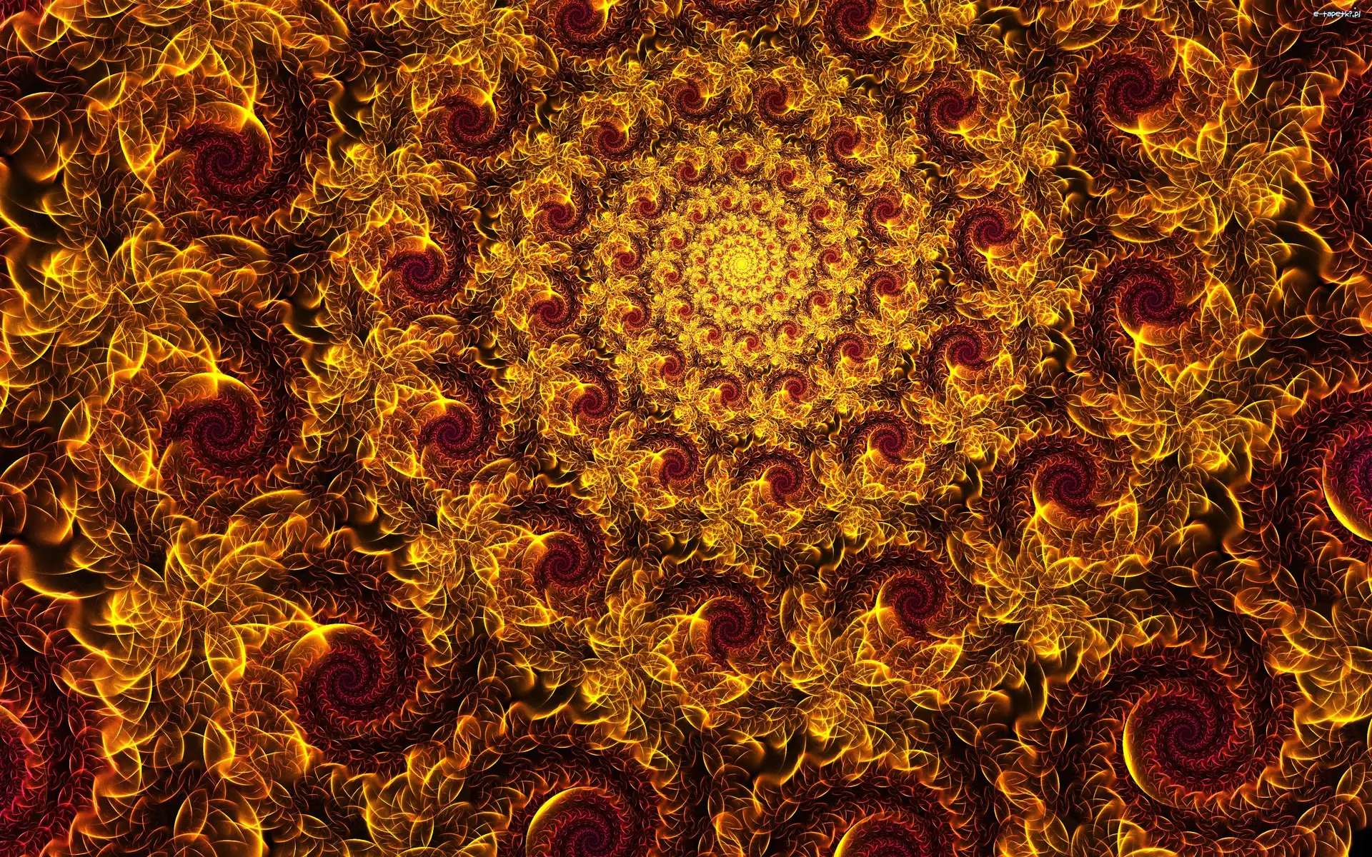 Spirale, Płomienie, Wzór, Fraktal