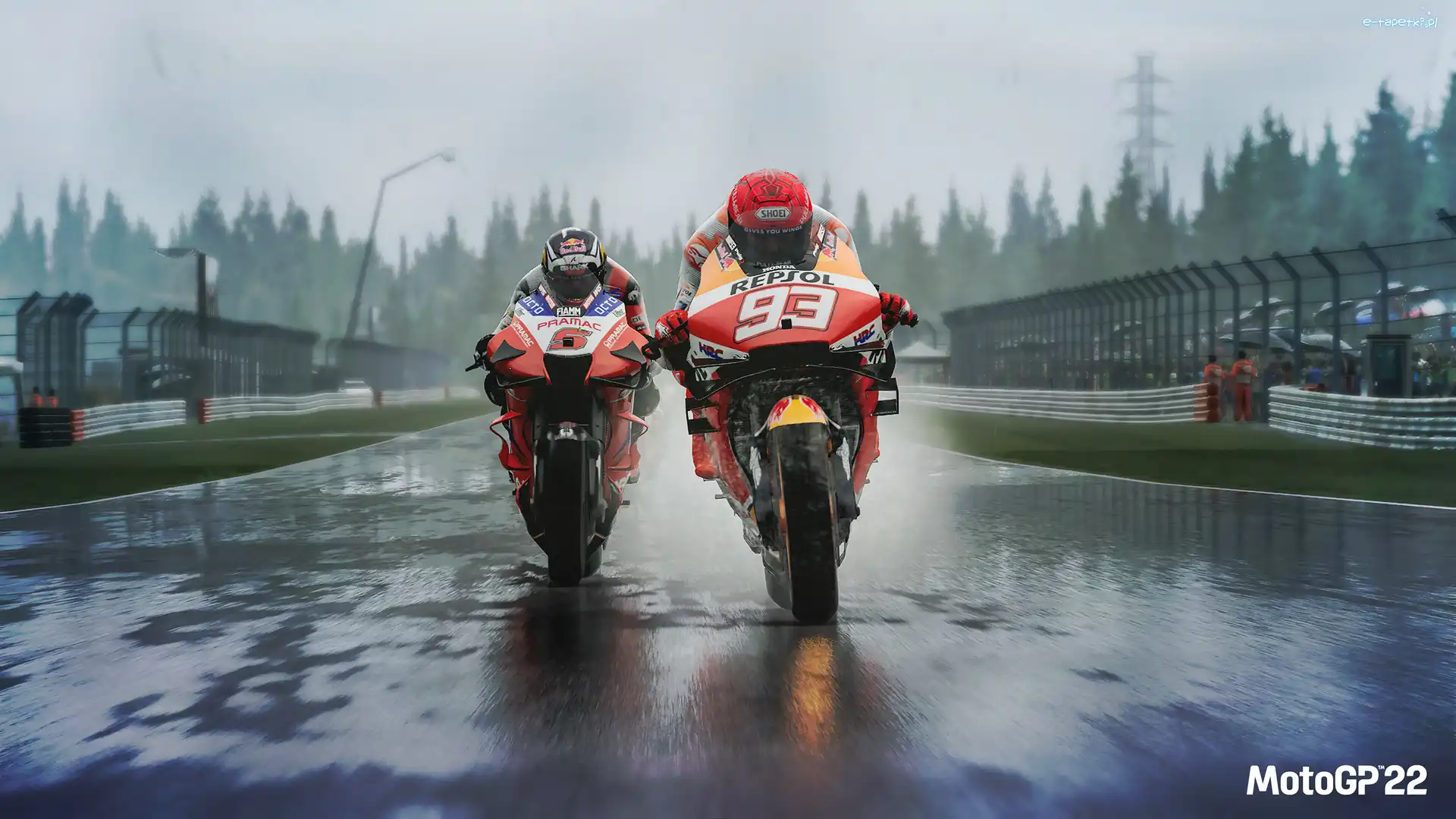 Honda, MotoGP 22, Wyścig Motogp3, Mgła, Motocykle, Tor, Deszcz, Gra
