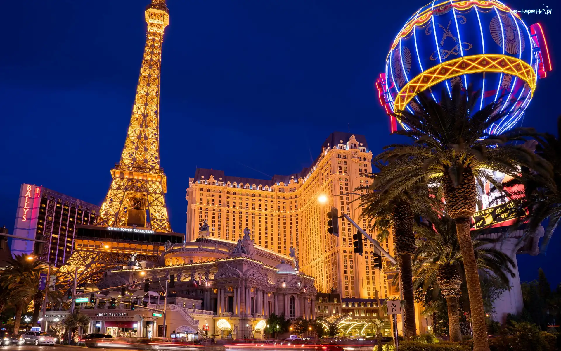 Stany Zjednoczone, Wieża Eiffla, Palmy, Paris Las Vegas, Hotel, Stan Nevada, Las Vegas