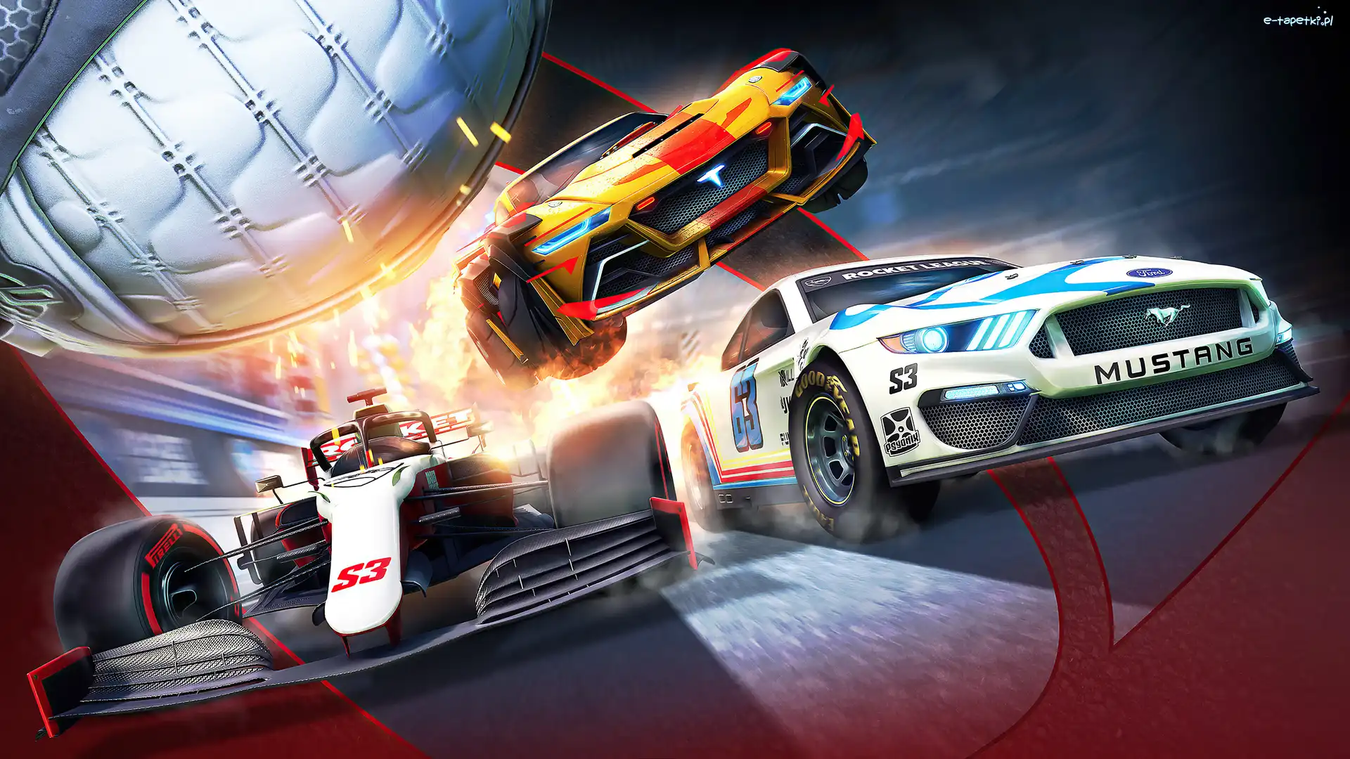 Tesla, Samochody, Bolid, Mustang, Rocket League, Gra
