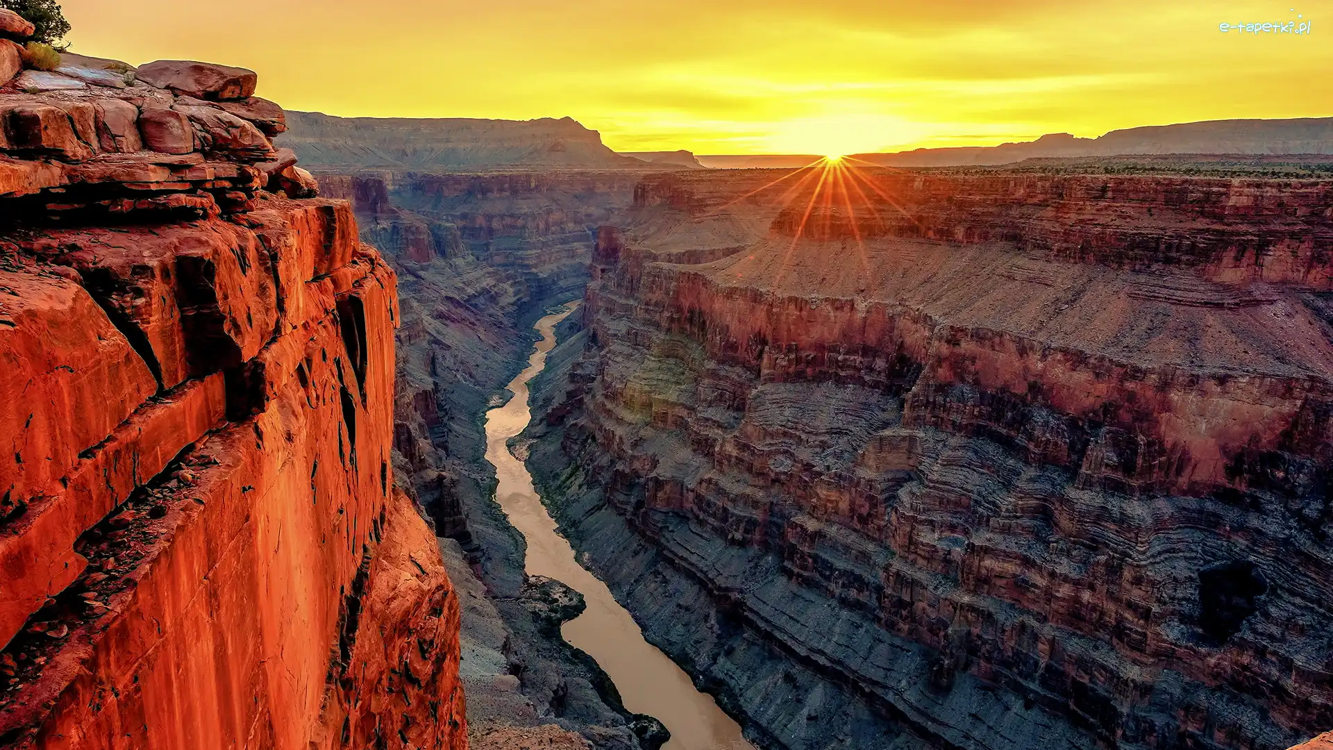 Toroweap Overlook, Park Narodowy Wielkiego Kanionu, Kanion, Stan Arizona, Stany Zjednoczone, Punkt widokowy, Rzeka Kolorado