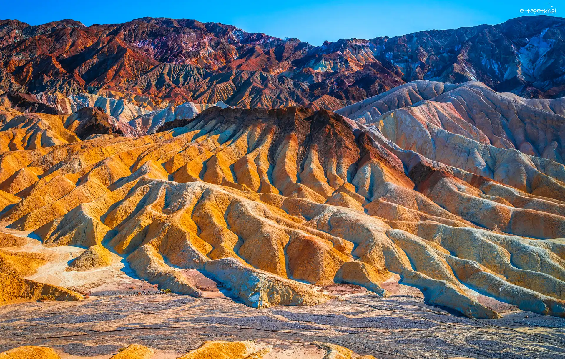 Kalifornia, Death Valley, Zabriskie Point, Stany Zjednoczone, Park Narodowy Doliny Śmierci, Skały