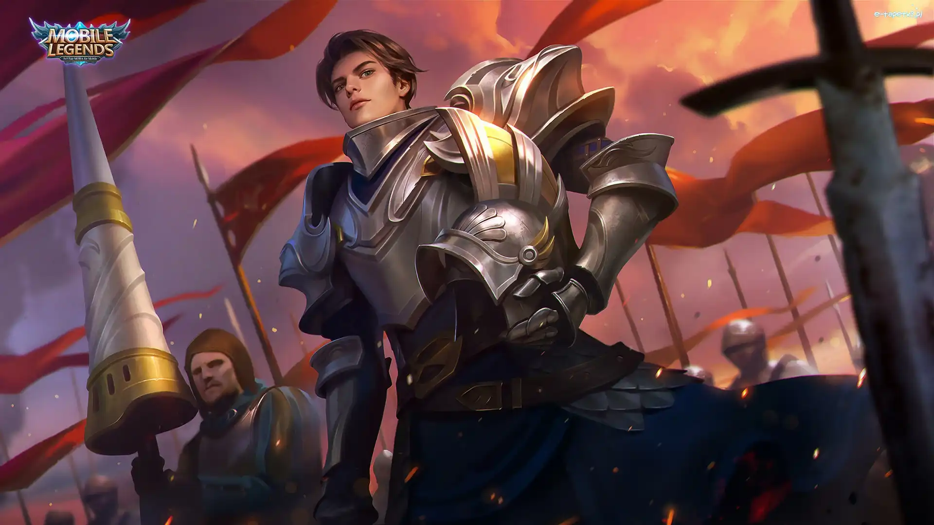 Zbroja, Rycerz, Postać, Mobile Legends Bang Bang, Gra, Miecz, Kopia, Xavier, Chełm