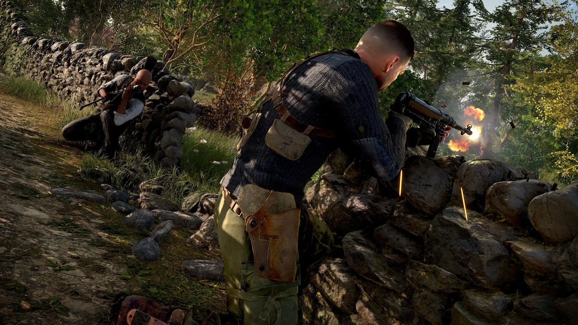 Gra, Kamienny, Mur, Sniper Elite 5, Broń, Snajper