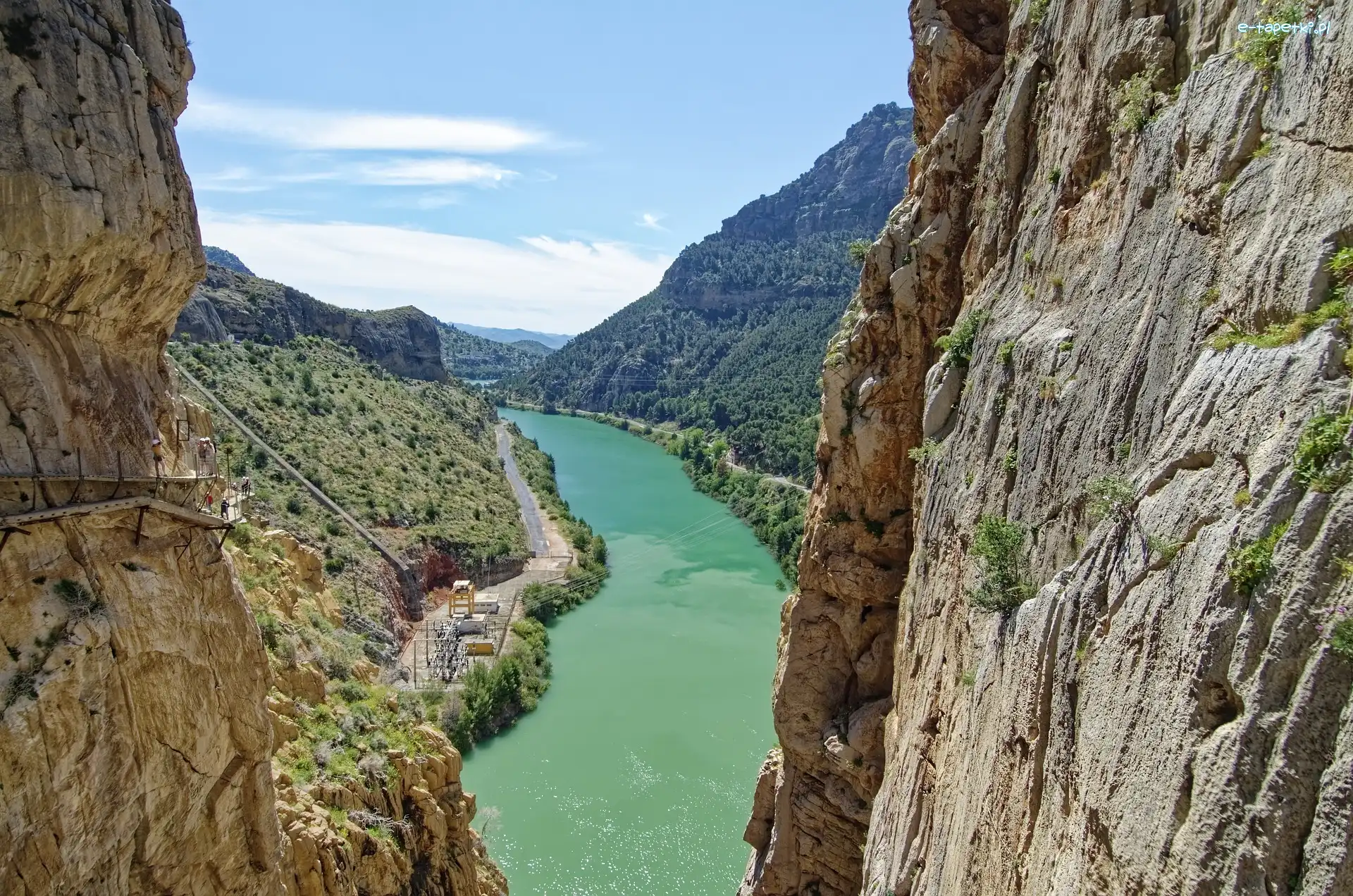 Skały, Szlak, Hiszpania, Malaga, Wąwóz Gaitanes, Park Narodowy Desfiladero de los Gaitanes, Rzeka Guadalhorce, Caminito del Rey