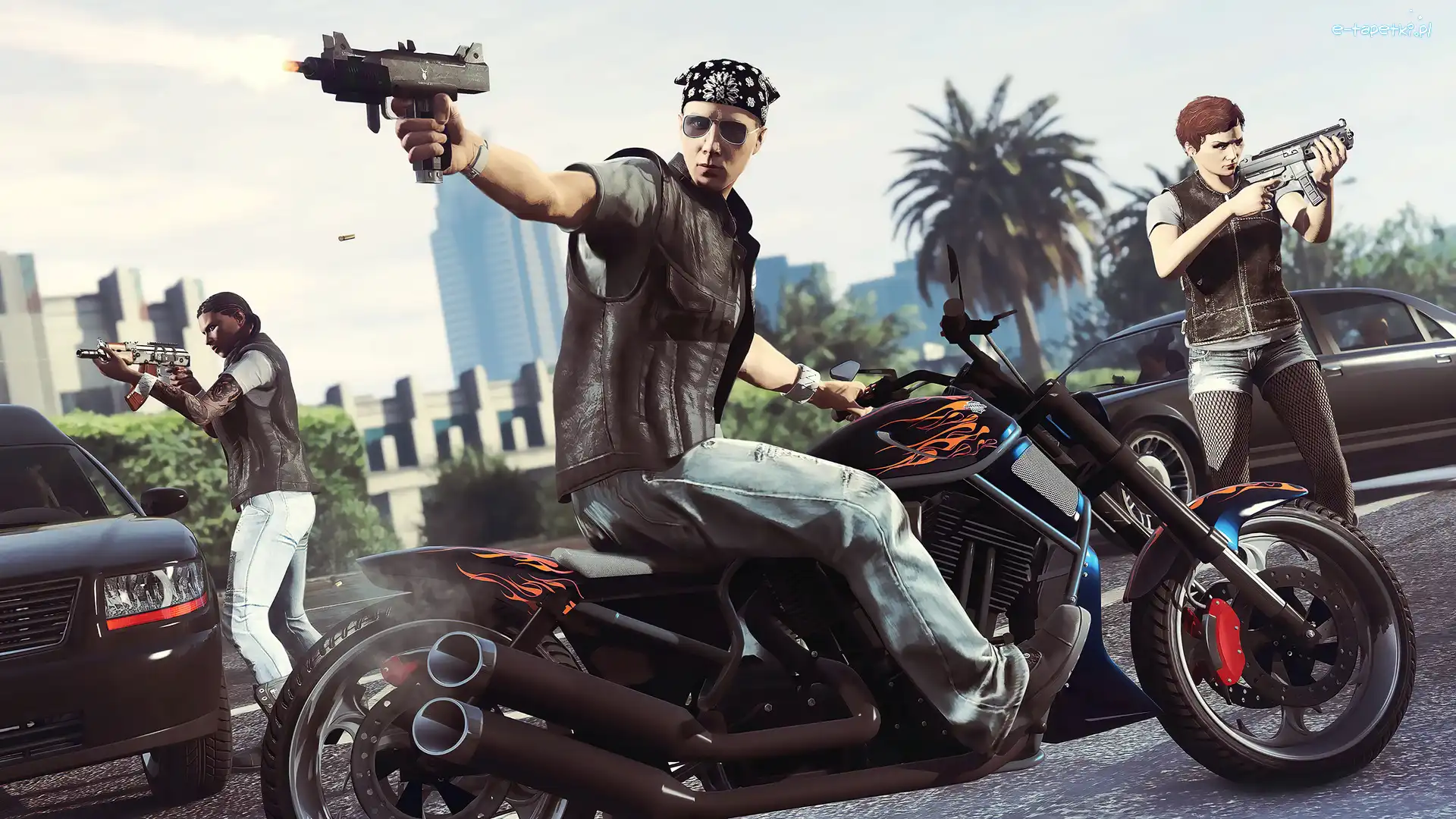 Motocykl, Grand Theft Auto 5, Samochody, Walka, GTA 5, Mężczyźni, Broń, Gra