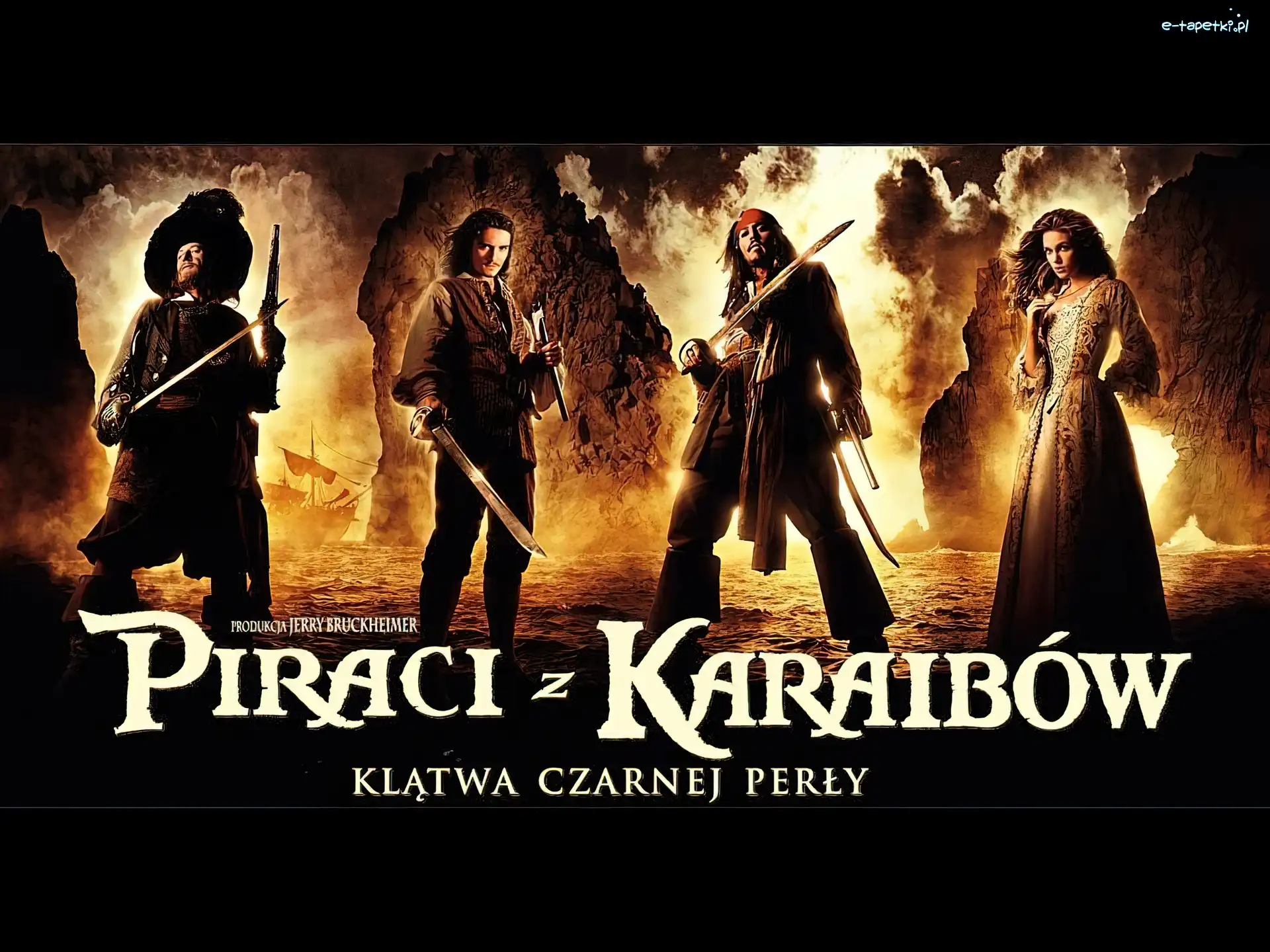 Piraci Z Karaibów, woda, postacie, szable, dym