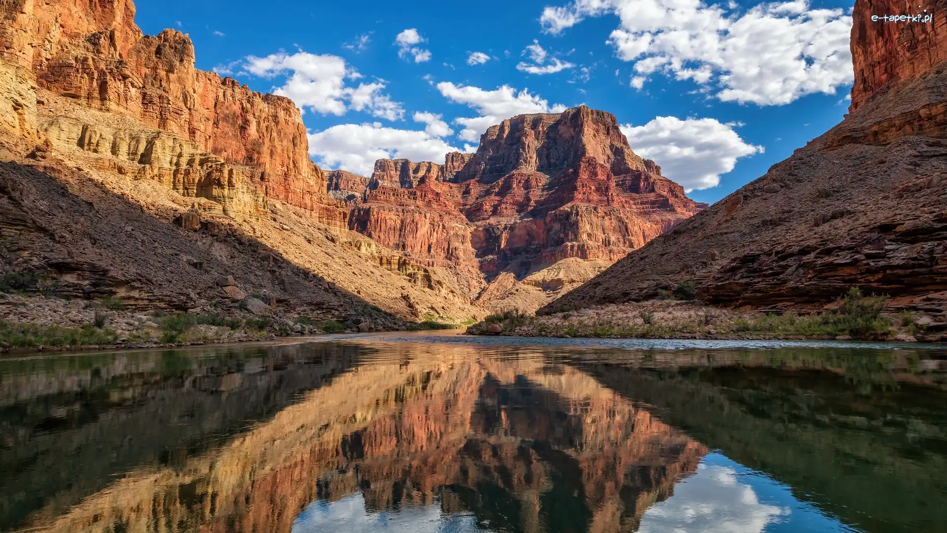 Rzeka, Skały, Stany Zjednoczone, Arizona, Grand Canyon, Kolorado River, Park Narodowy Wielkiego Kanionu, Góry