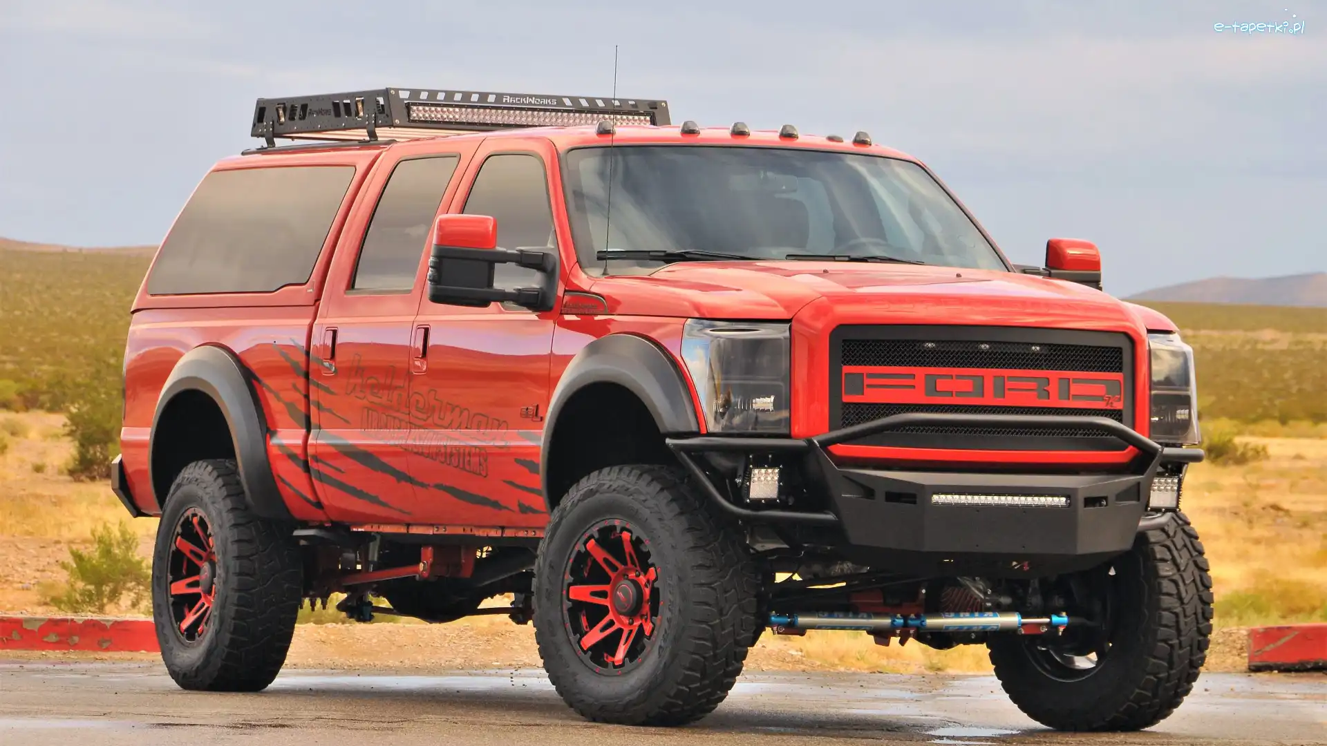 Pickup, Ford F-250 Super Duty, Czerwony