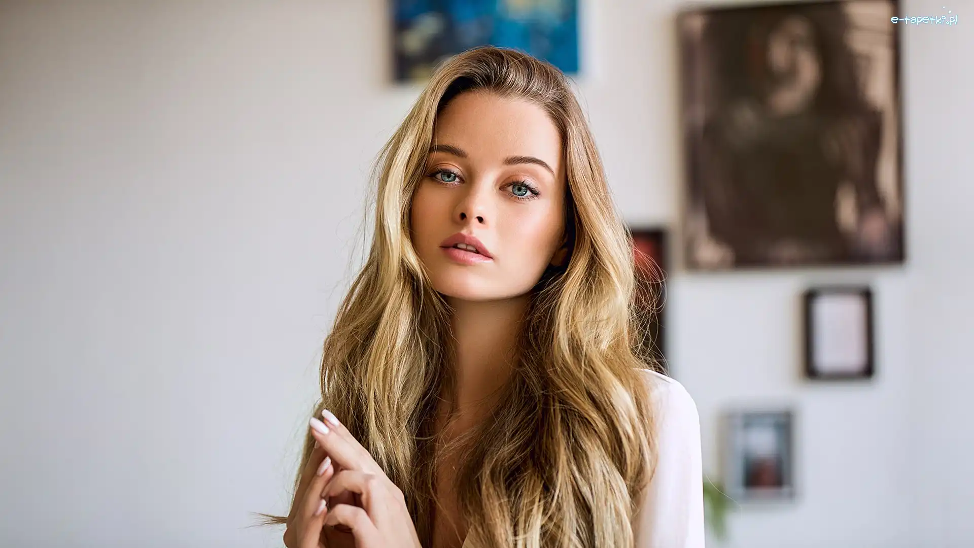 Długie, Blondynka, Włosy, Dziewczyna