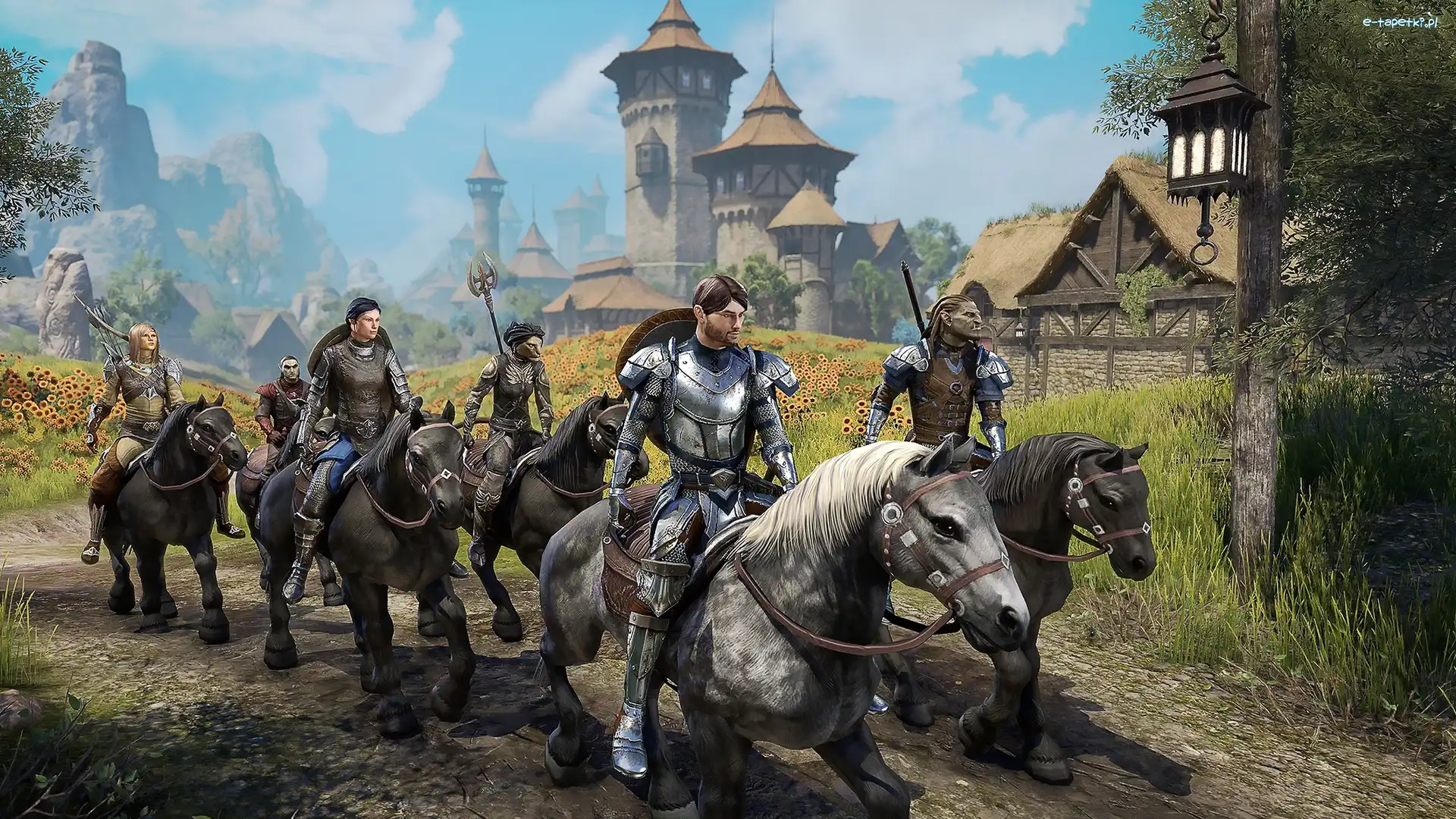 Orszak, Konie, Rycerze, Zamek, The Elder Scrolls Online High Isle, Gra
