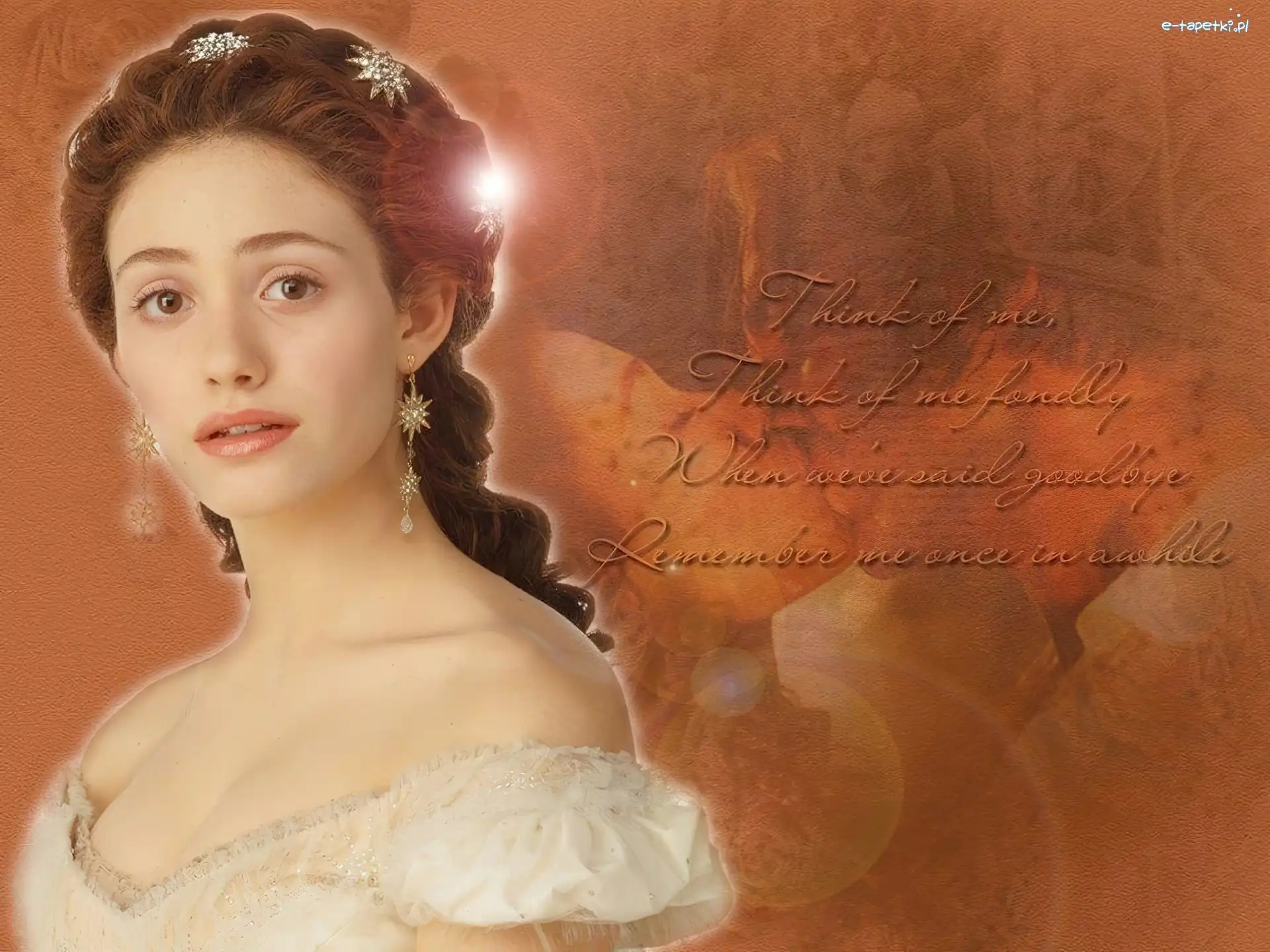 Phantom Of The Opera, piękna, Emmy Rossum, wiersz, światełko
