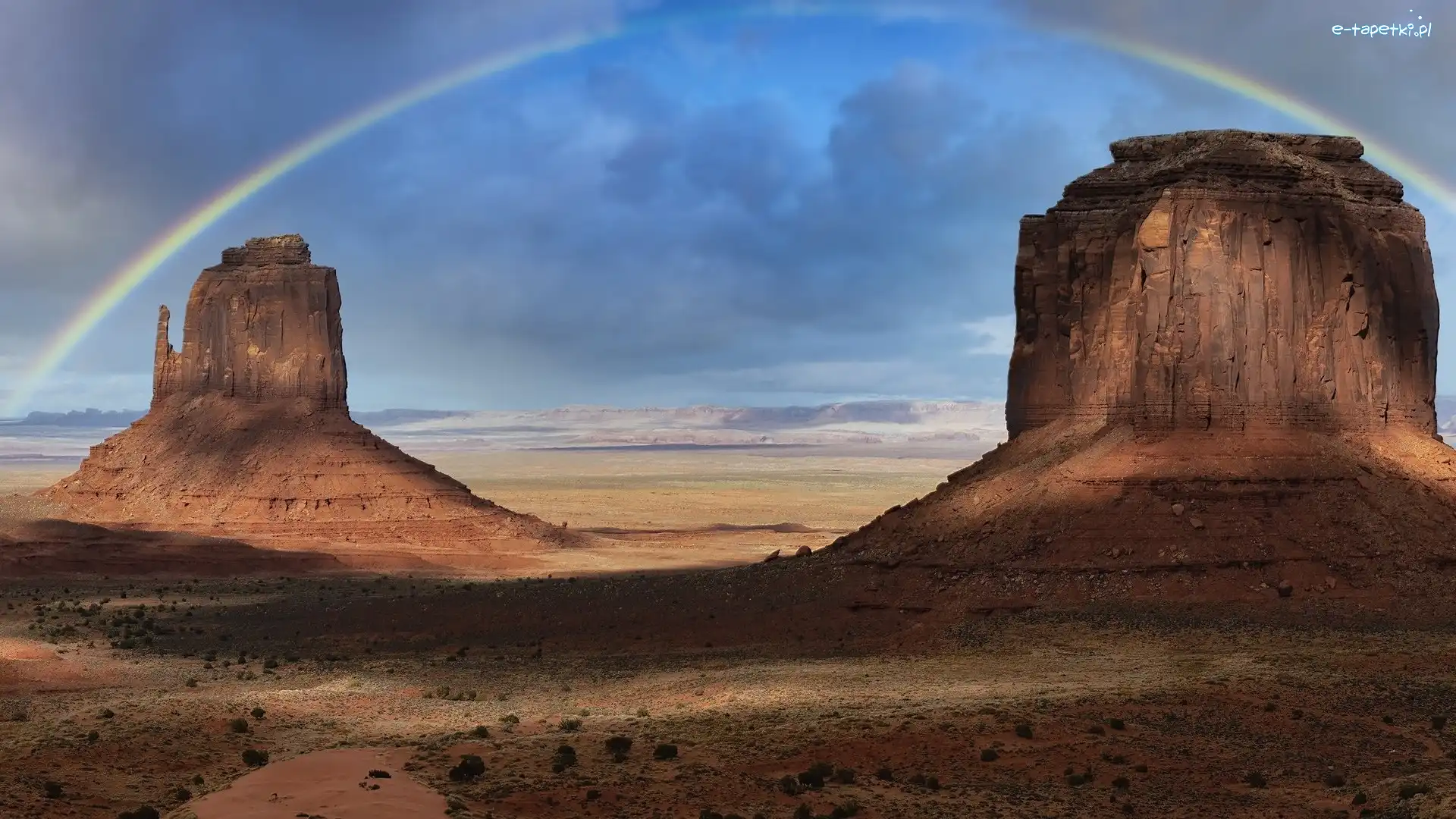 Stany Zjednoczone, Dolina Pomników, Tęcza, Region Monument Valley, Wyżyna Kolorado, Stan Utah, Skały