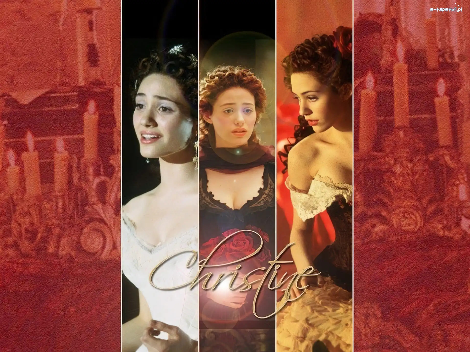 Phantom Of The Opera, świeczki, loki, smutna, Emmy Rossum