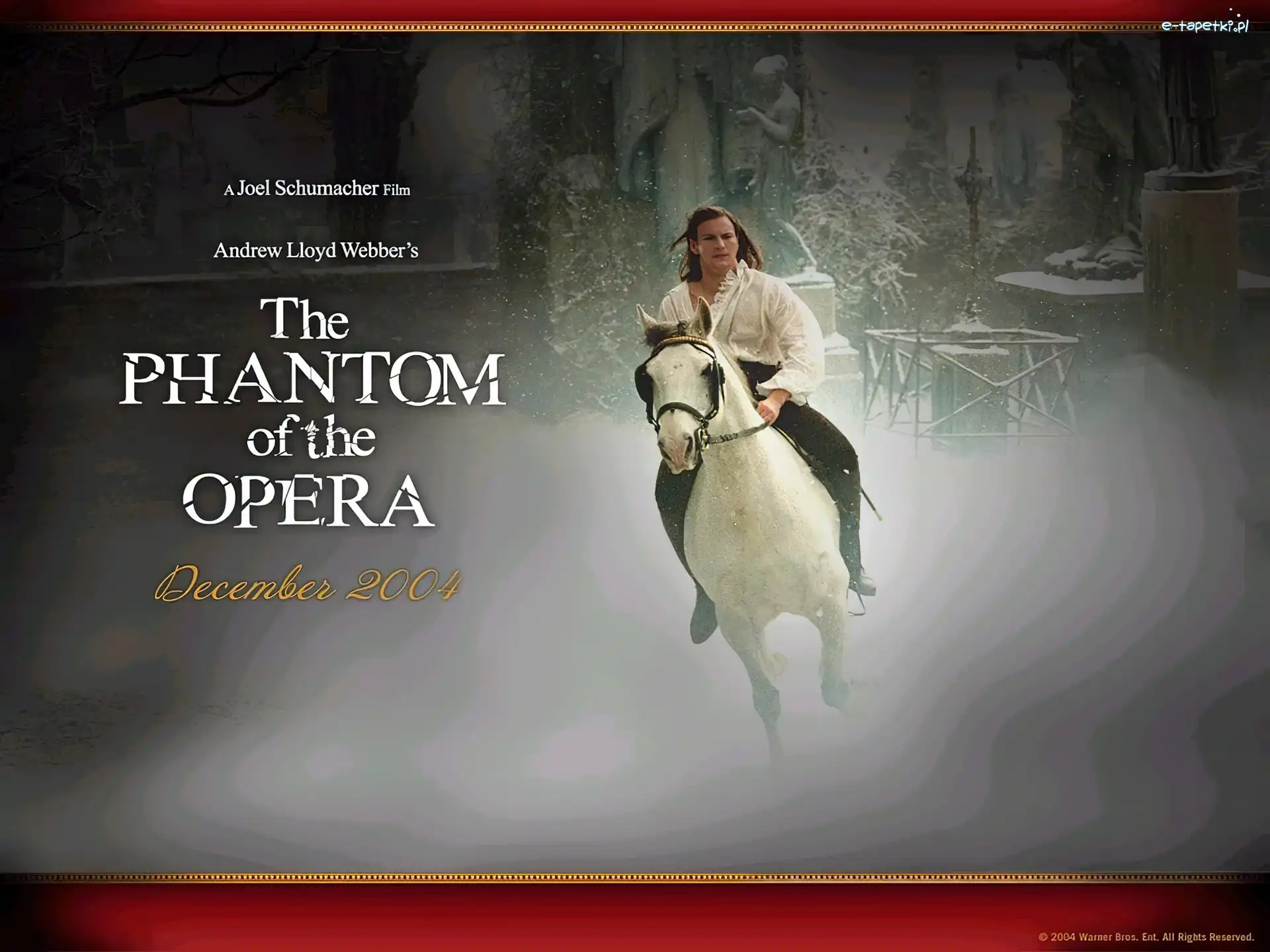 zima, mężczyzna, koń, Phantom Of The Opera