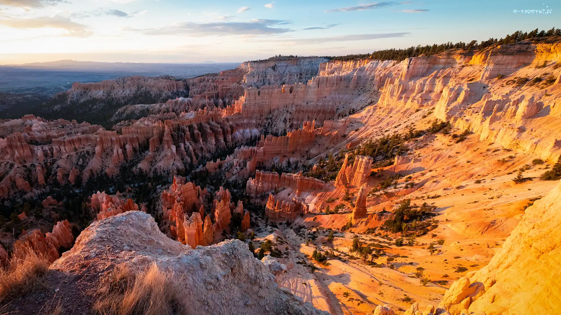 Utah, Skały, Park Narodowy Bryce Canyon, Stany zjednoczone, Rozświetlone, Góry