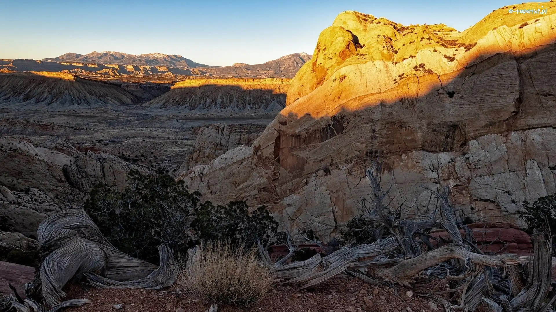 Stany Zjednoczone, Dolina, Strike Valley, Skały, Góry, Utah, Park Narodowy Capitol Reef