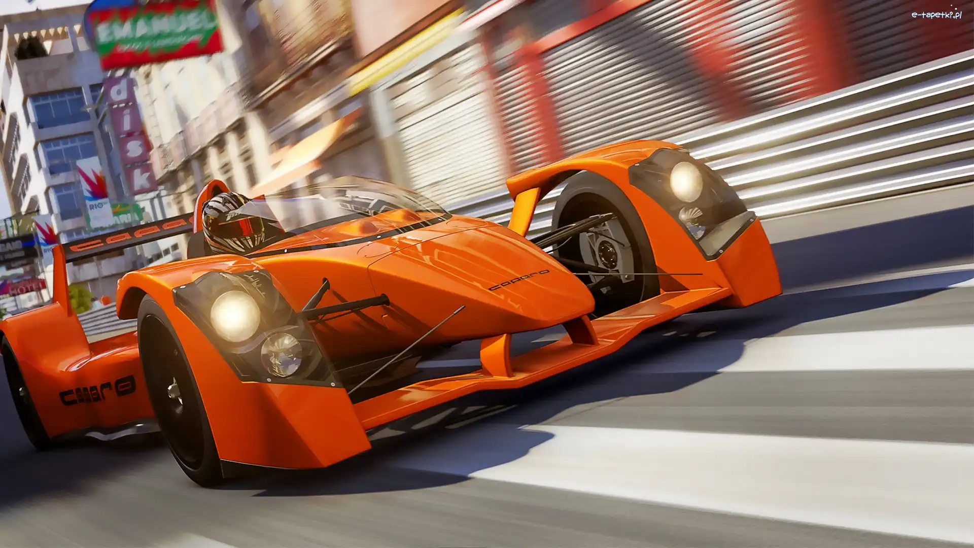 Caparo T1, Bolid, Samochód, Forza Motorsport 6, Gra, Wyścig, Tor, Wyścigowy, Pomarańczowy