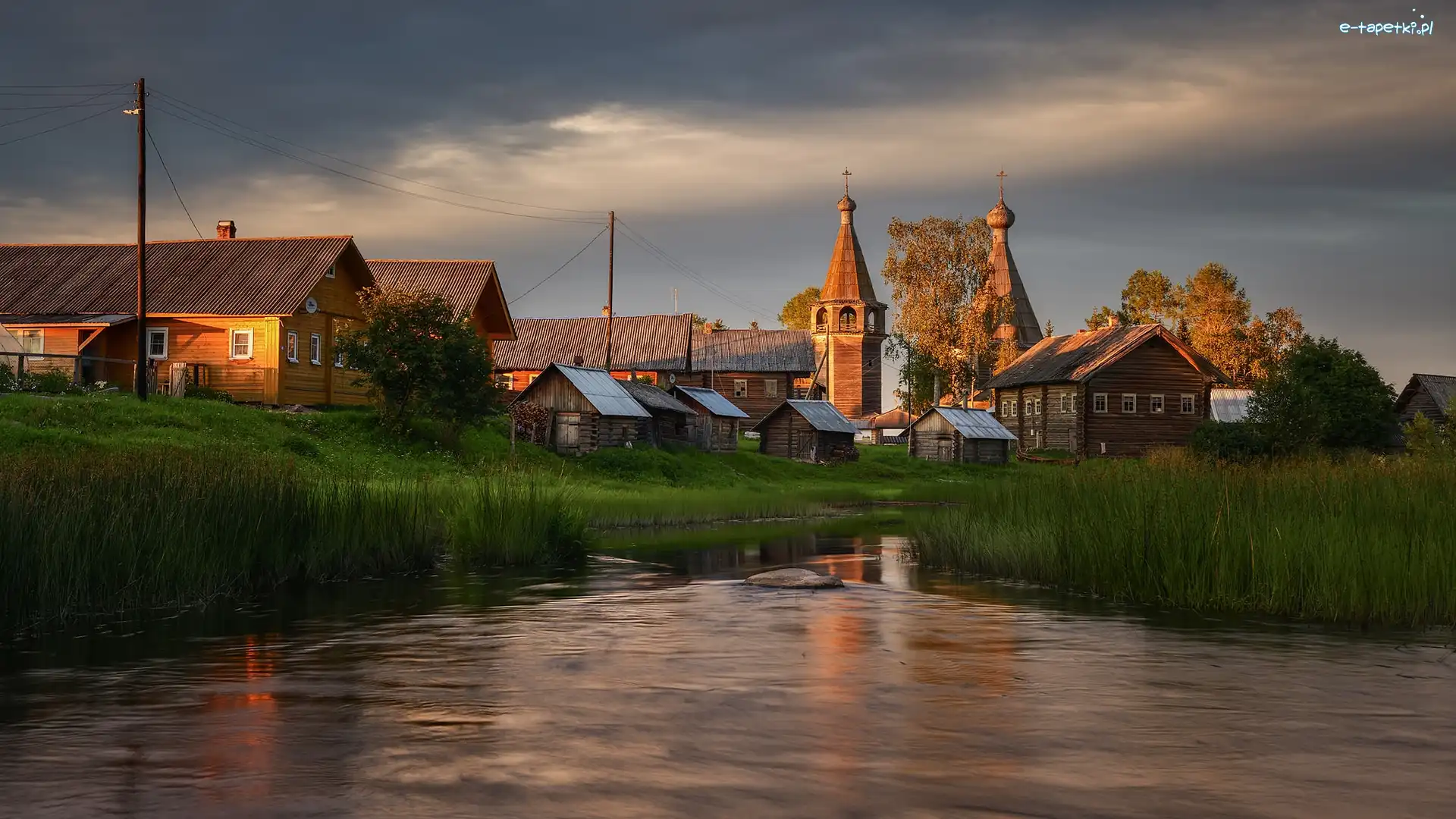 Domy, Wieś, Jezioro, Cerkiew