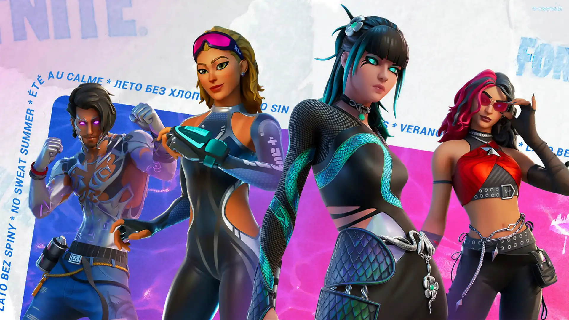 Gra, Postacie, Fortnite, Plakat, Surf Team