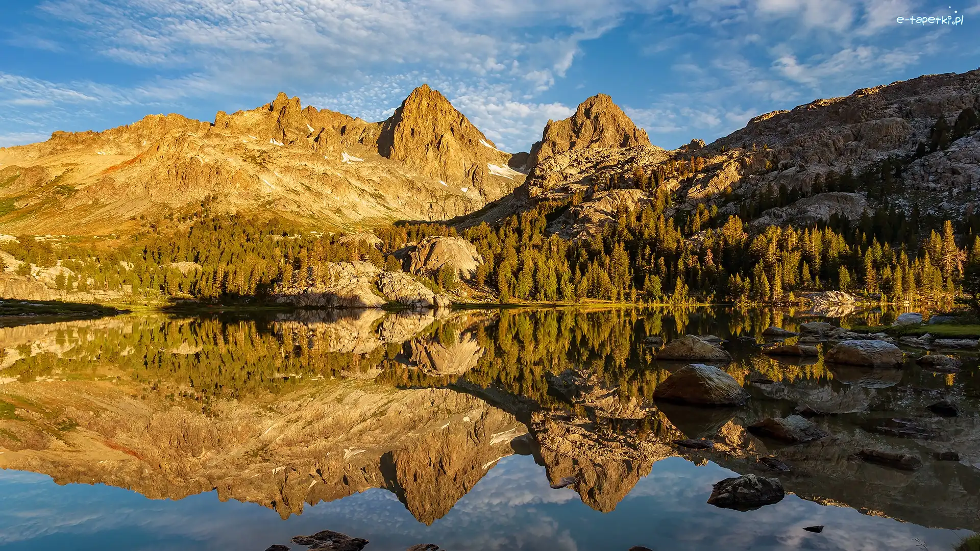Kalifornia, Ediza Lake, Odbicie, Stany Zjednoczone, Jezioro, Góry