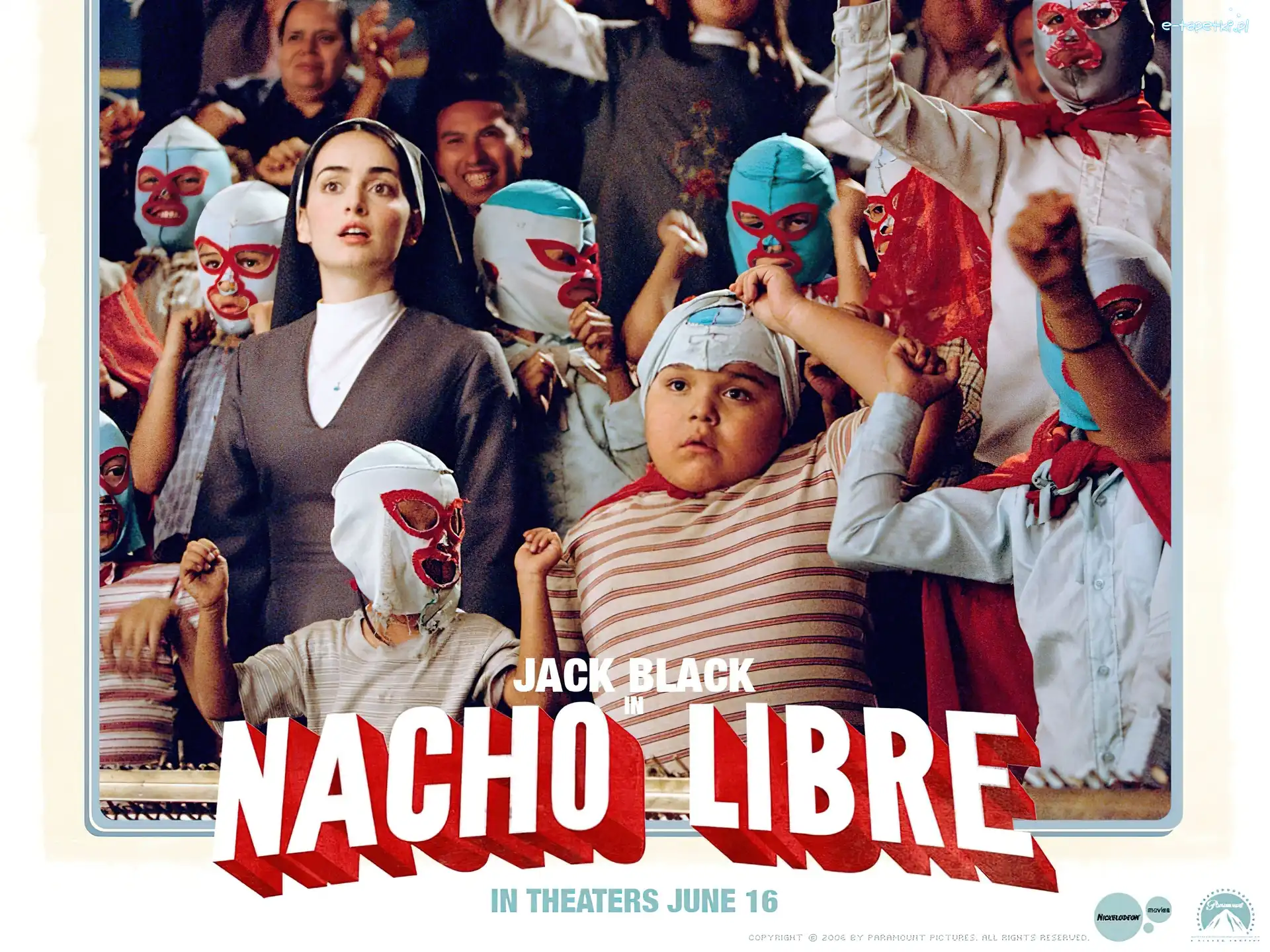dzieci, zakonnica, maski, Nacho Libre