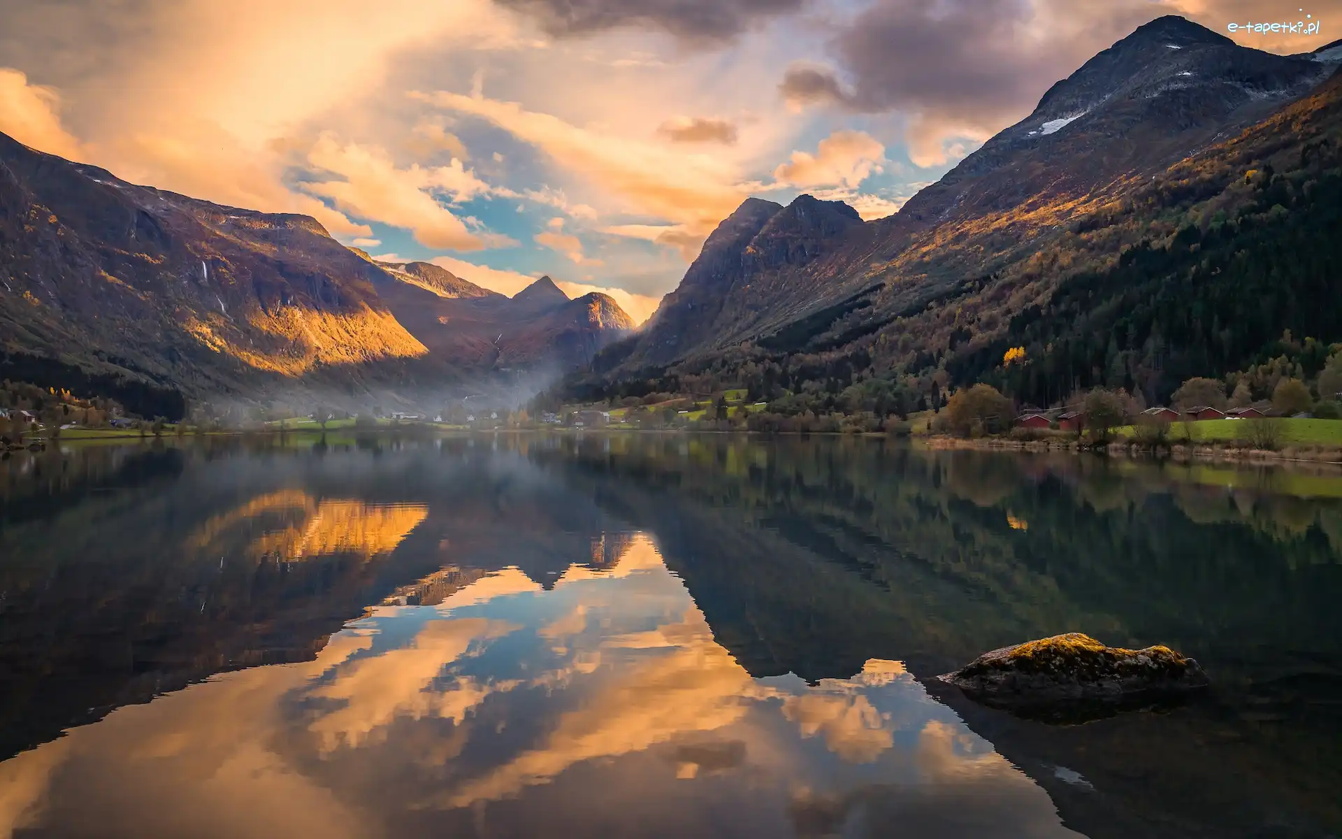 Norwegia, Jezioro, Stryn, Góry, Oldevatnet Lake