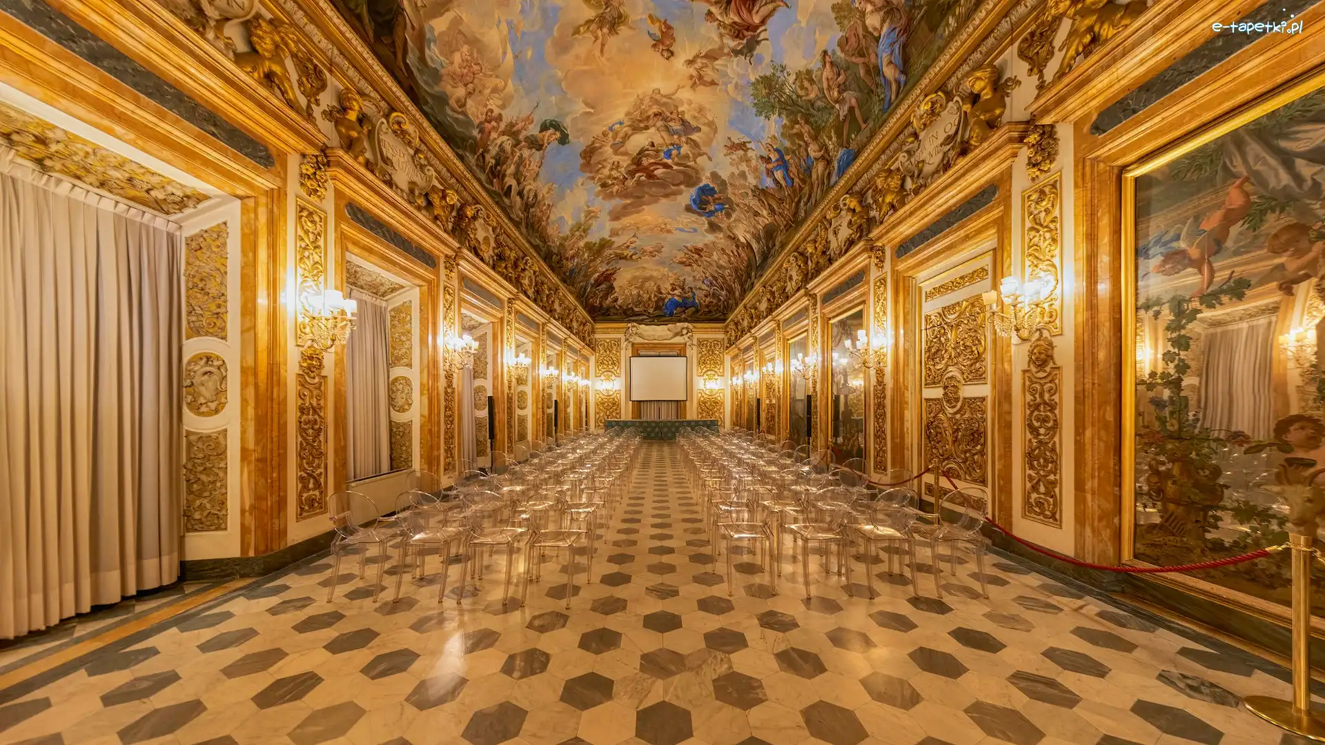 Wnętrze, Pałac, Medyceuszy, Florencja, Włochy, Komnata, Medici Riccardi