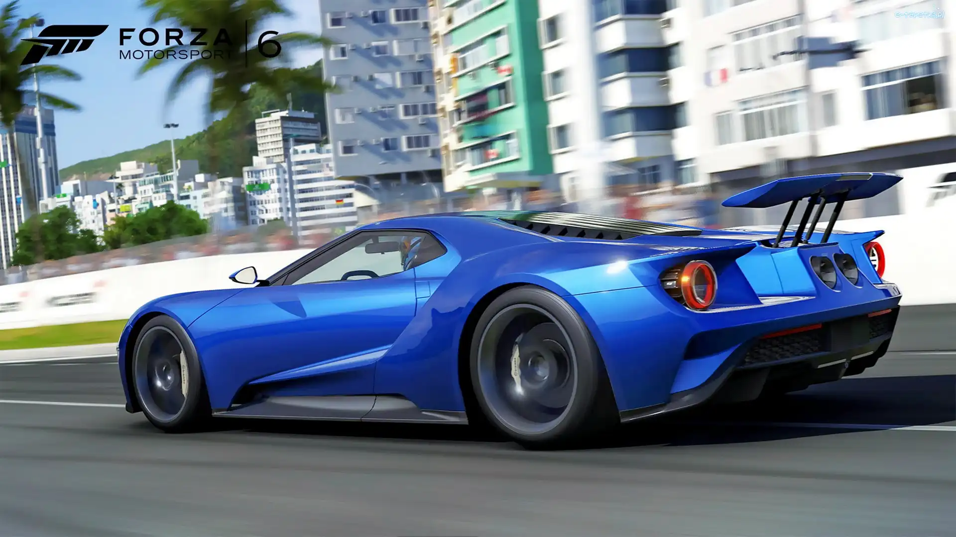 Bok, Ford GT, Niebieski, Tył, Forza Motorsport 6, Gra