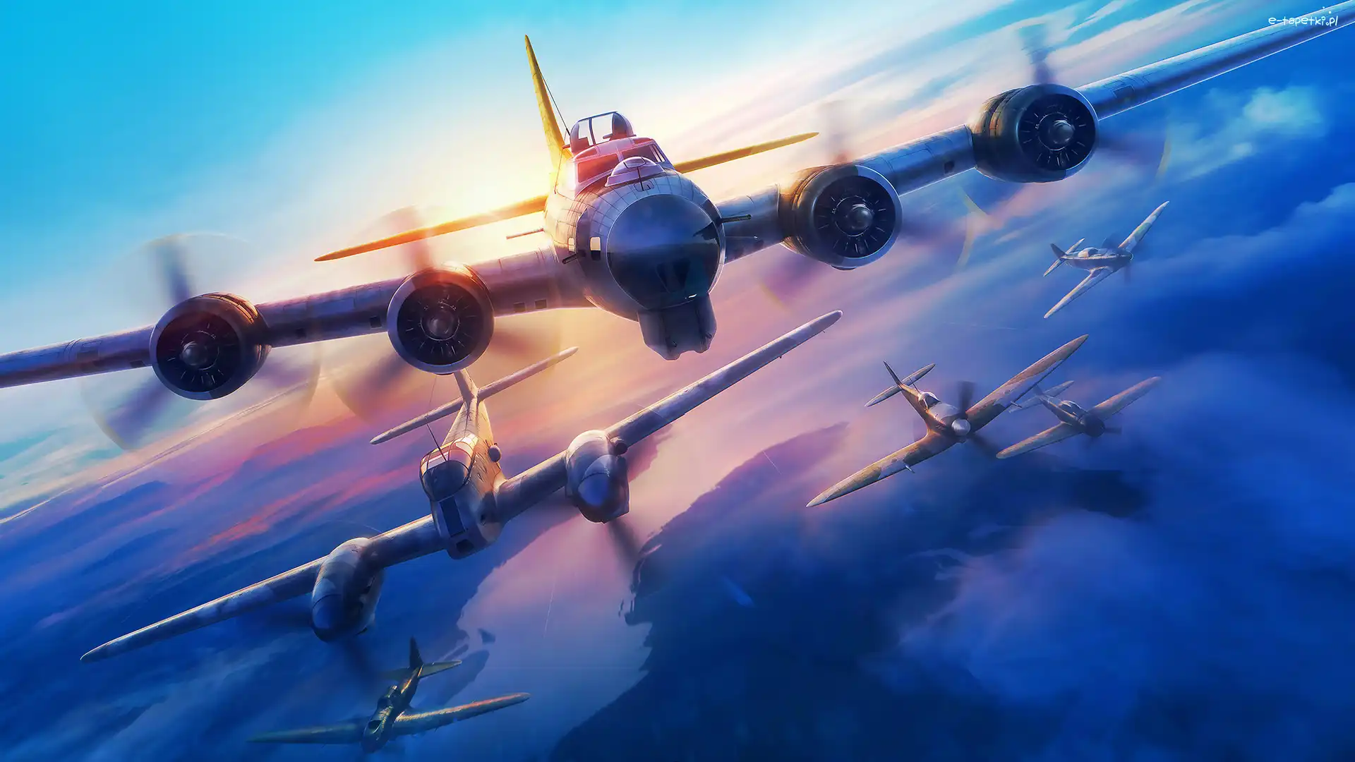 Gra, Samoloty, World of Warplanes, Niebo, Chmury
