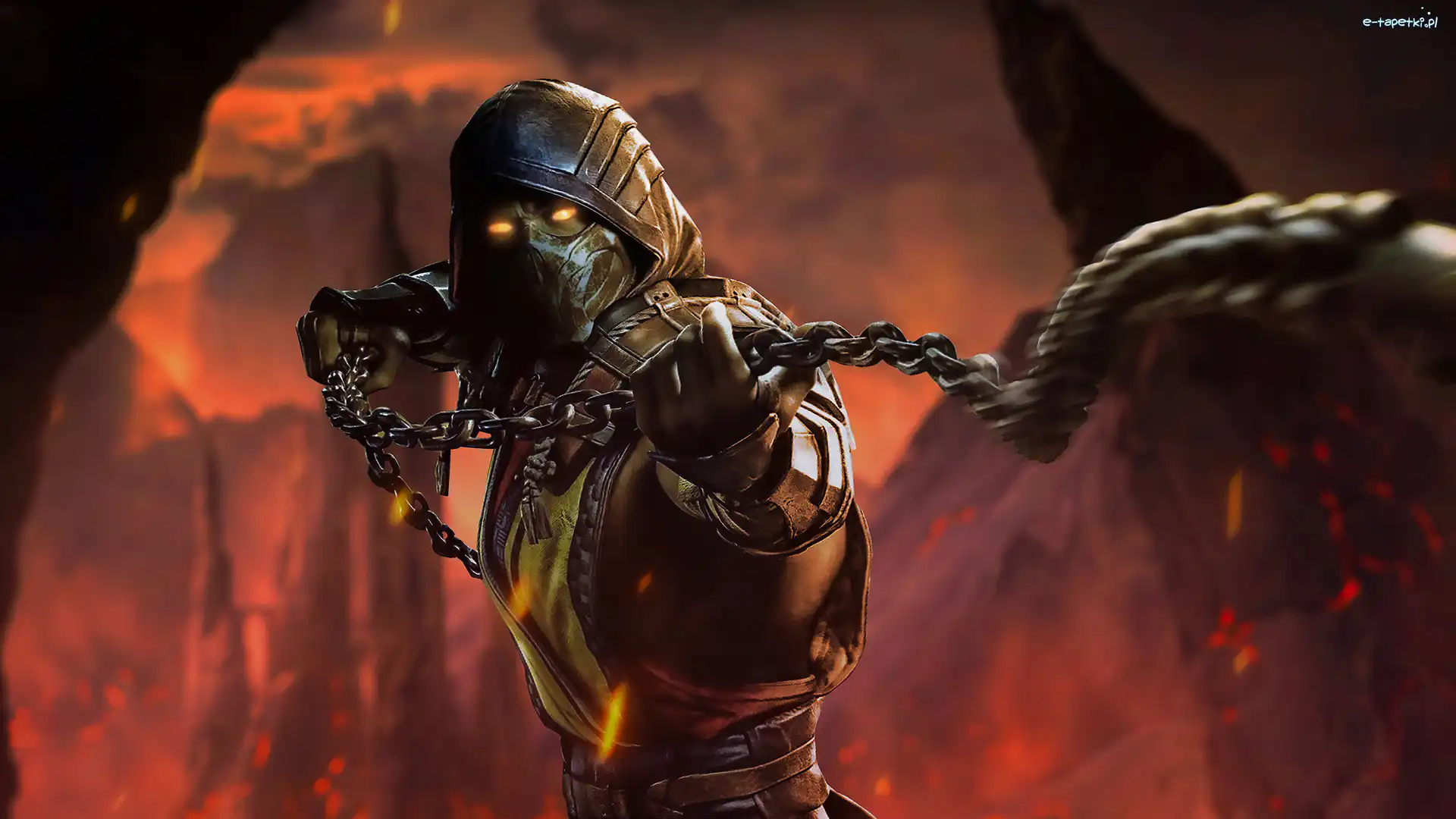 Łańcuch, Postać, Scorpion, Walka, Mortal Kombat 11, Gra