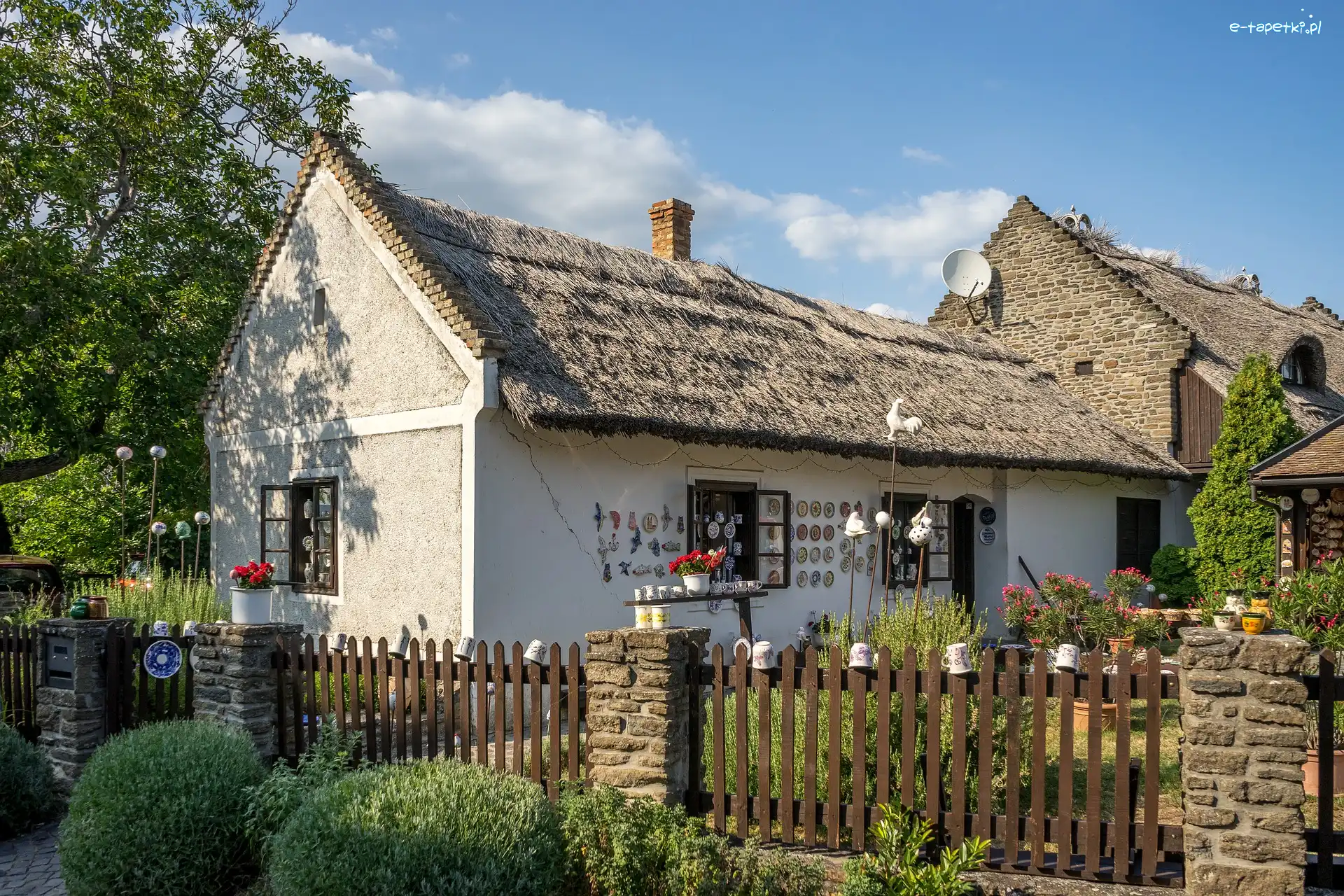 Strzecha, Płot, Ogród, Dom