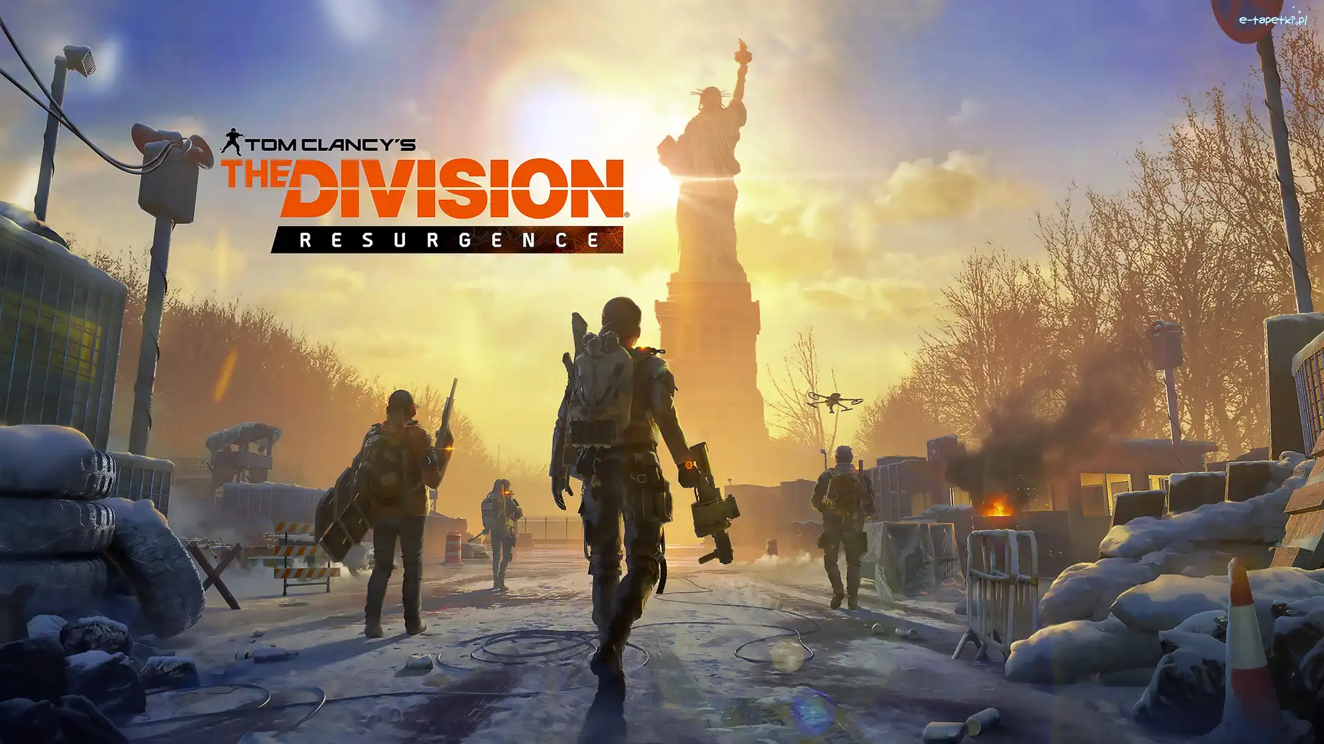Pomnik, Żołnierze, Zasieki, Plakat, Tom Clancys The Division Resurgence, Gra