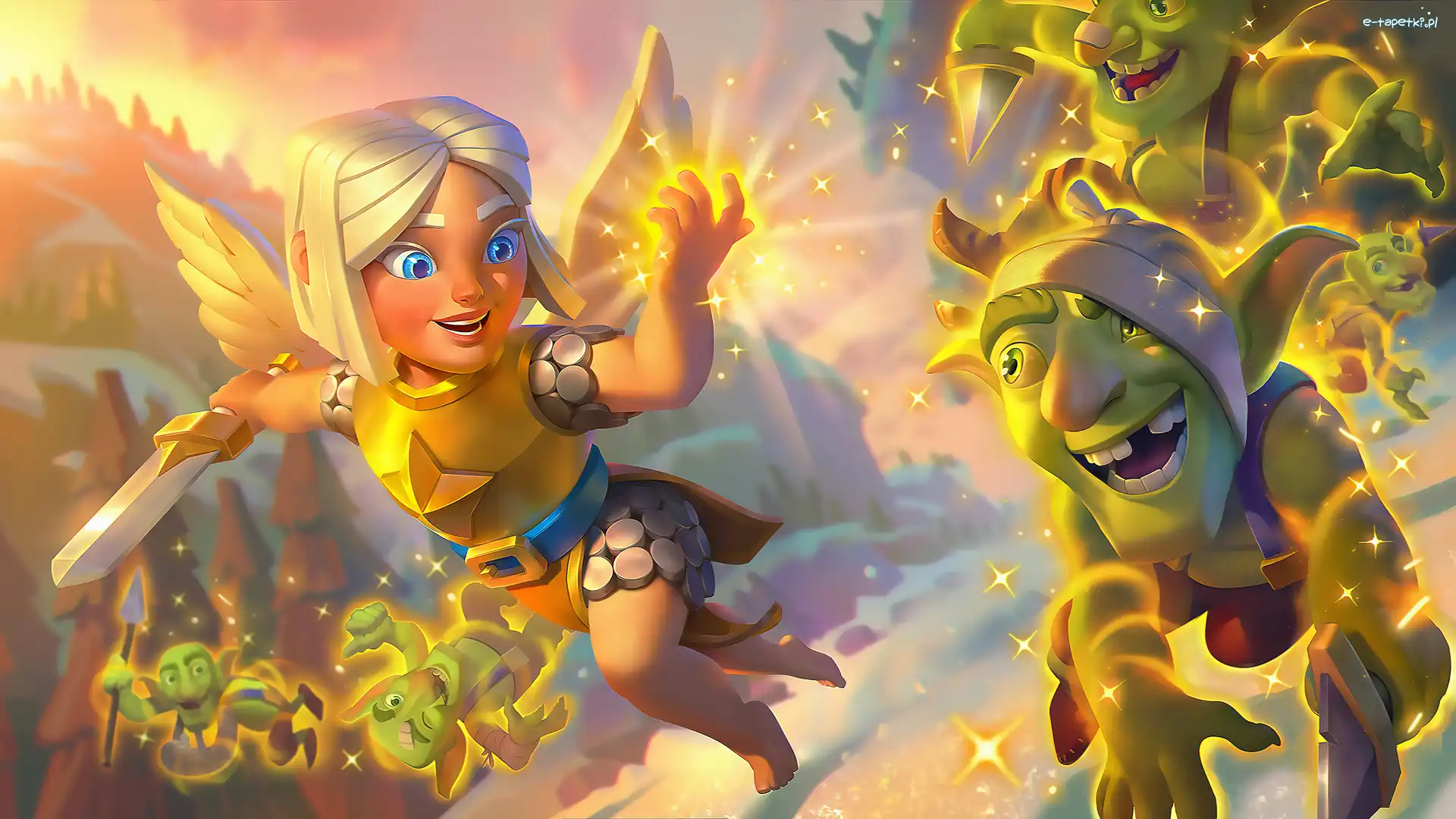 Gobliny, Postać, Battle Healer, Zielone, Clash Royale, Gra