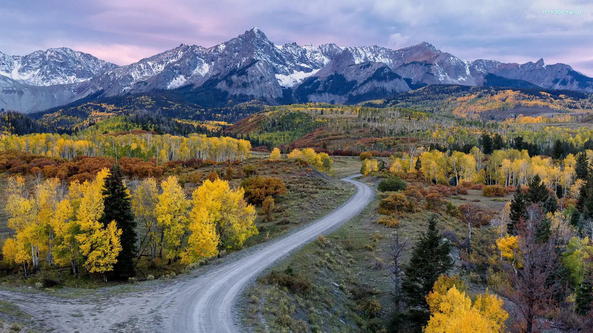 Jesień, Góry, San Juan Mountains, Droga, Kolorado, Stany Zjednoczone