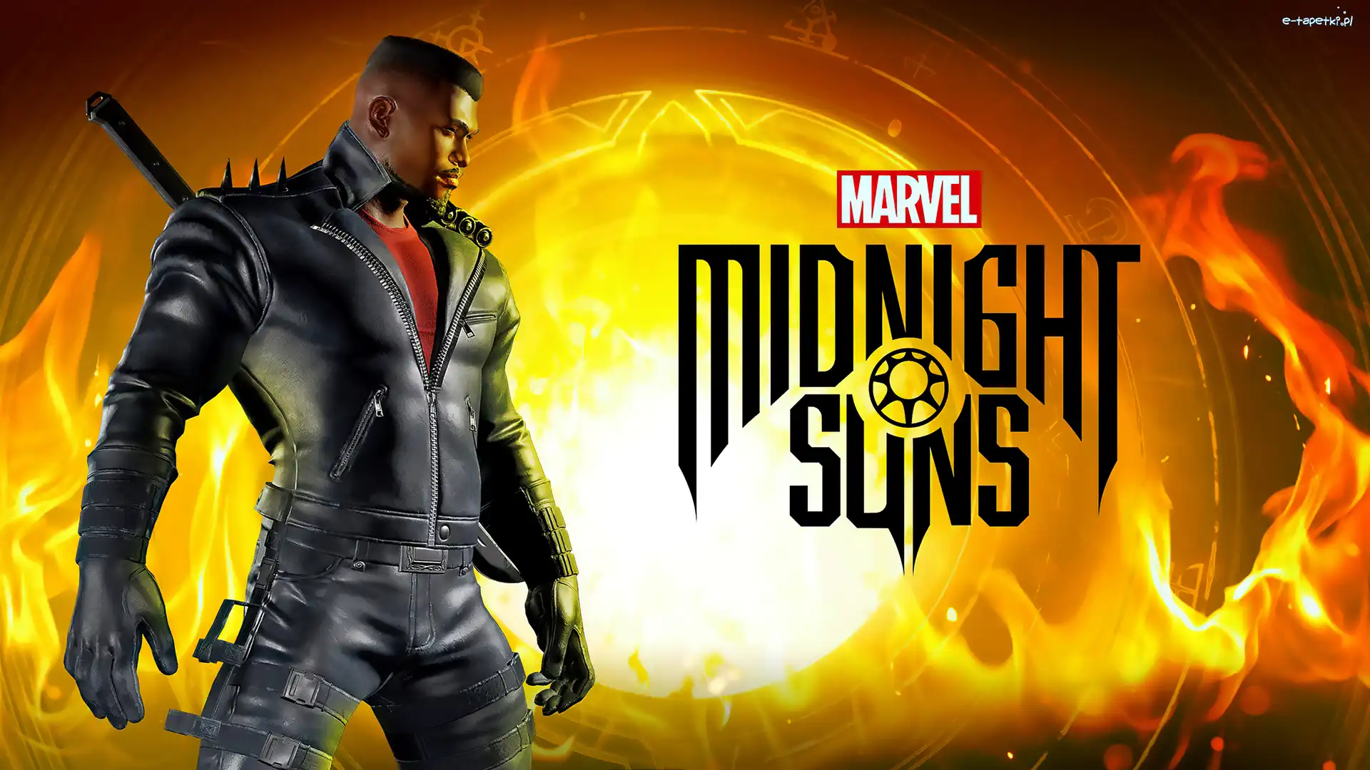 Plakat, Postać, Wojownik, Marvels Midnight Suns, Gra, Ogień, Mężczyzna