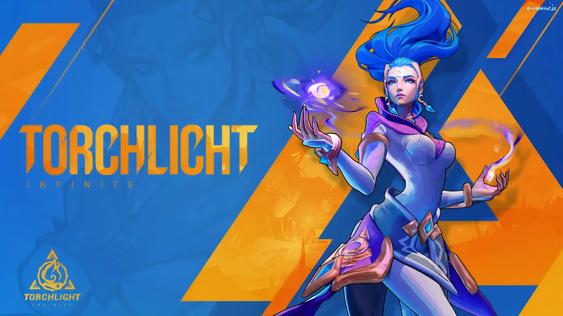 Plakat, Postać, Kobieta, Torchlight Infinite, Gra, Niebieskie, Włosy