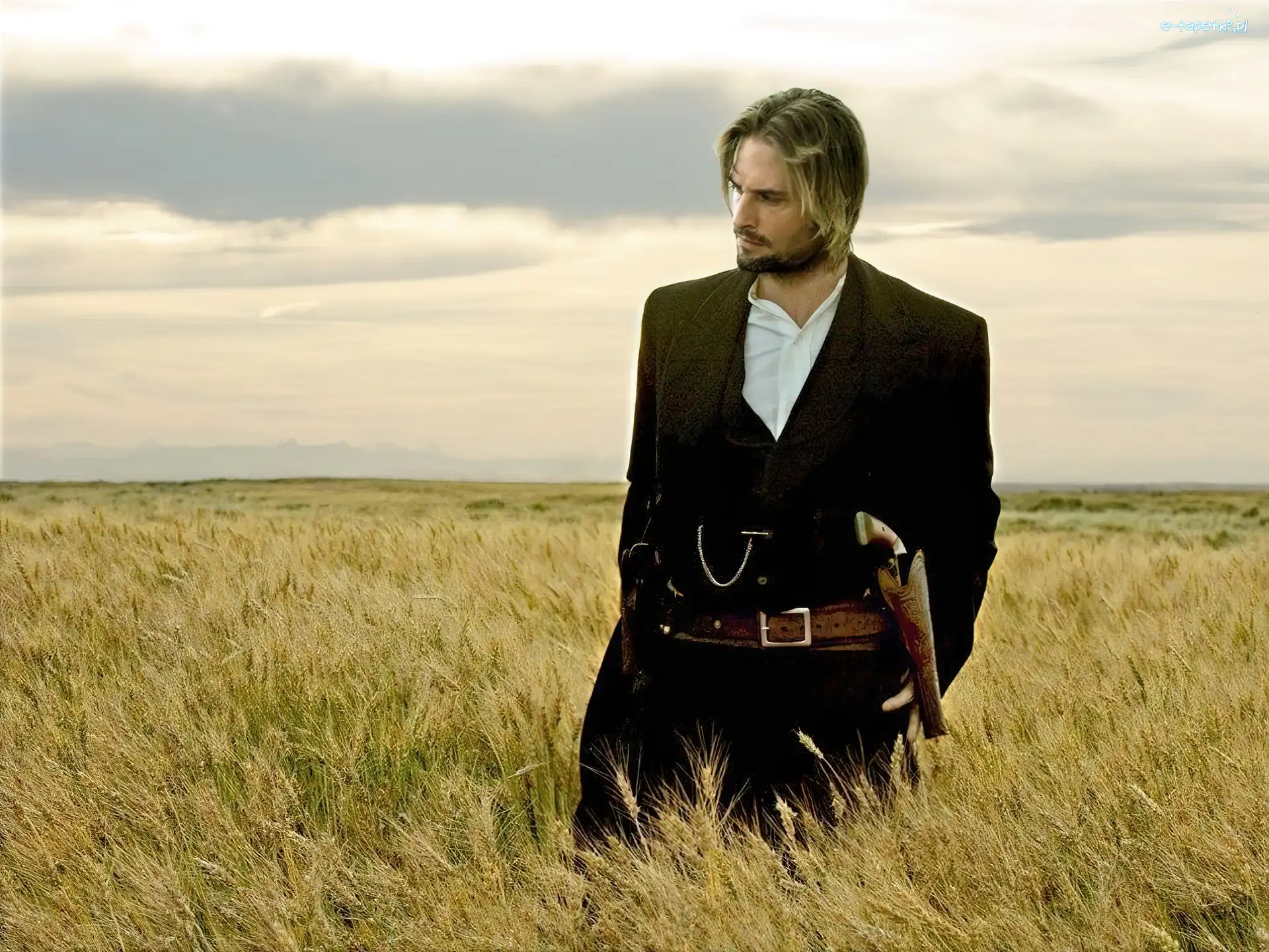rewolwer, Zagubieni, Josh Holloway, Lost, Serial, strój, zboże