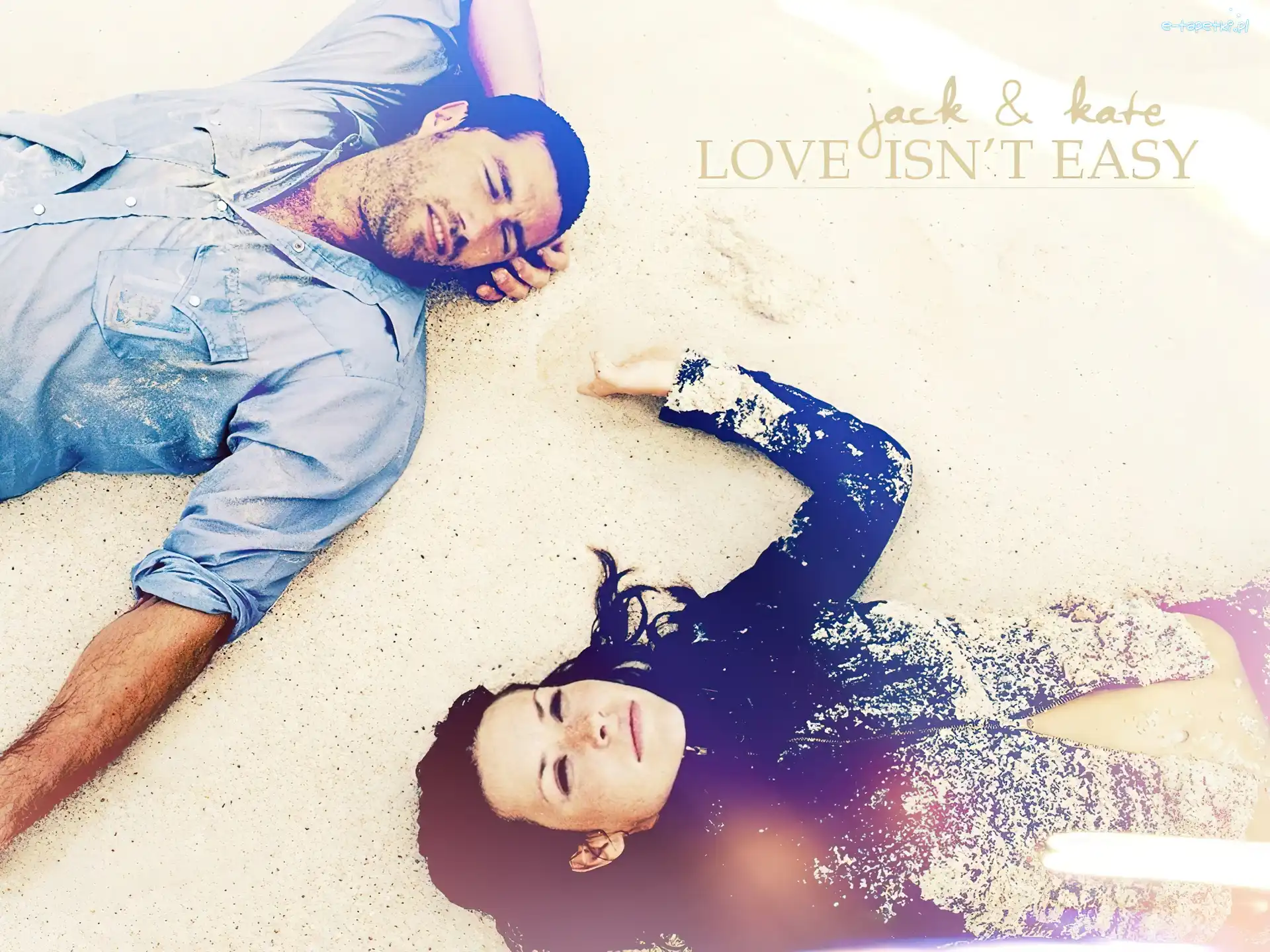 Matthew Fox, plaża, Evangeline Lilly, Filmy Lost