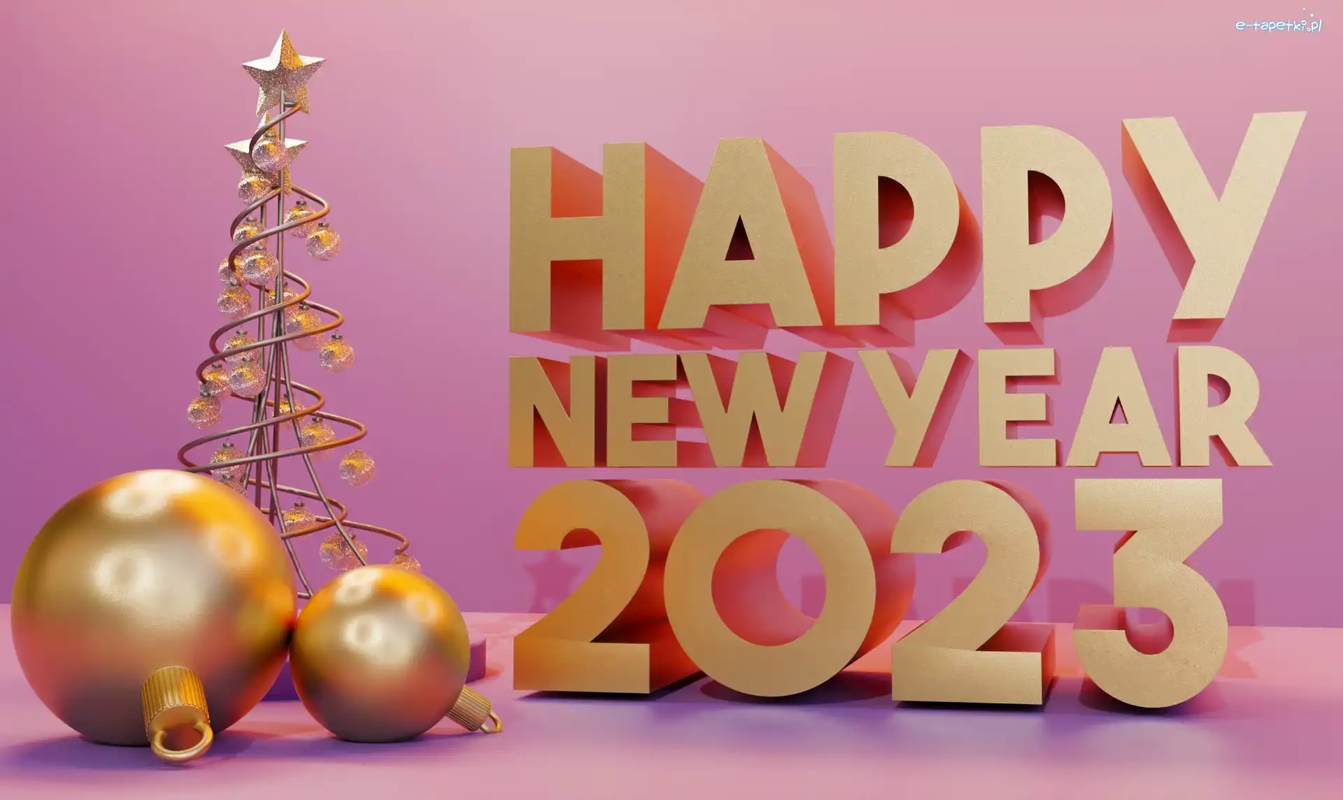 Nowy Rok, Choinka, 2023, Życzenia, Bombki