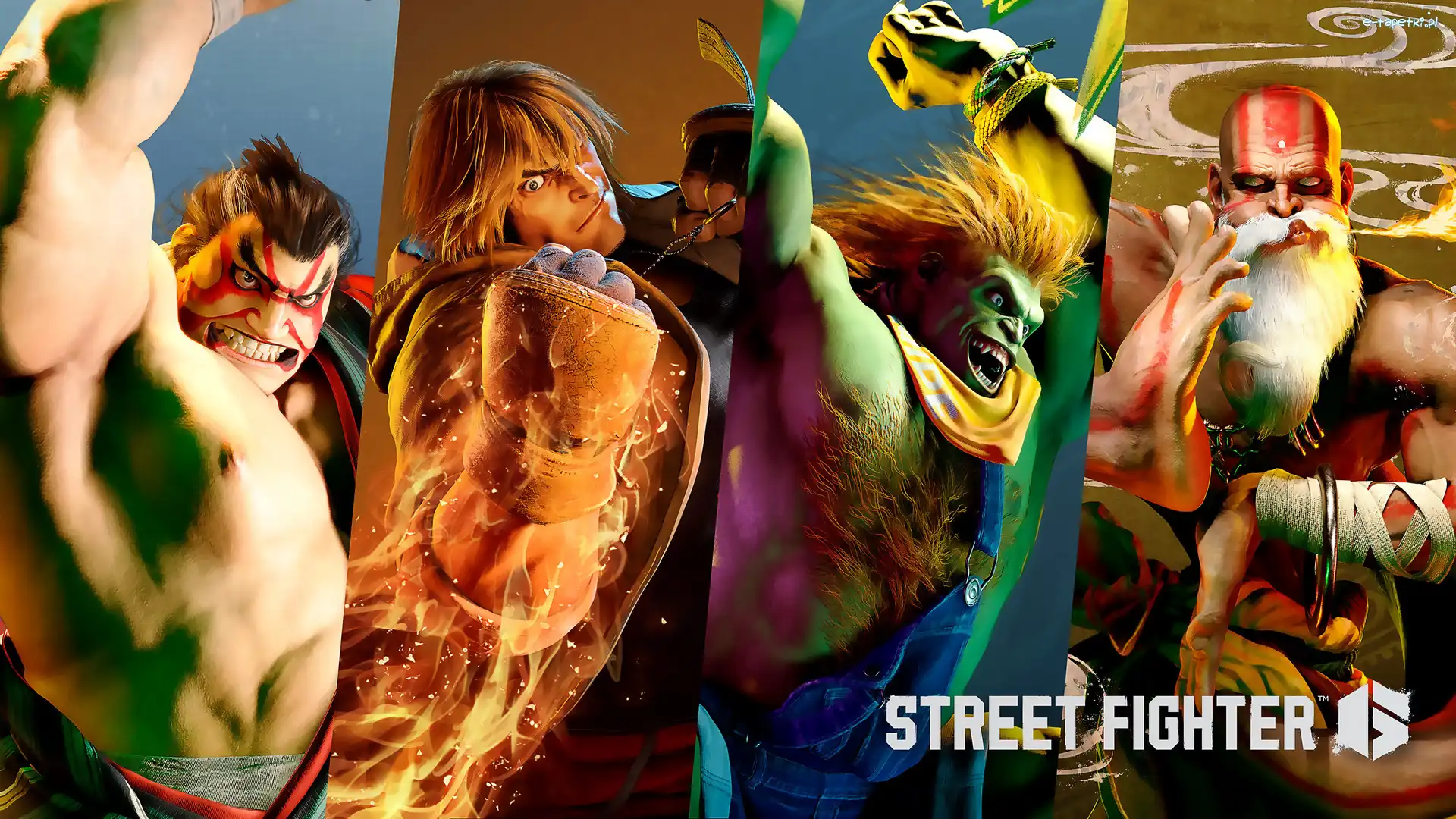 Blankal, Kenl, Postacie, Street Fighter 6, Gra, Plakat, Zawodnicy, Honda, Dhalsim