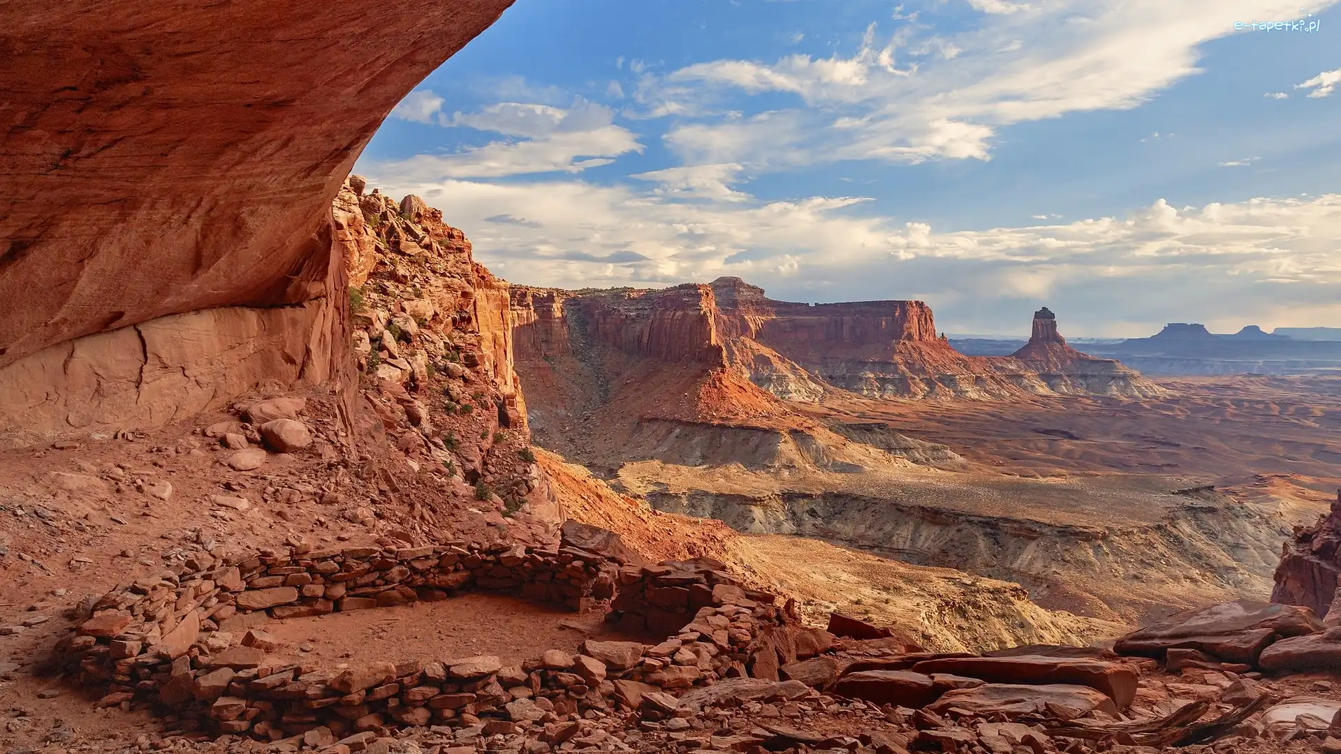 Skały, Park Narodowy Canyonlands, Krąg kamienny, Stan Utah, Stany Zjednoczone, Kanion, False Kiva