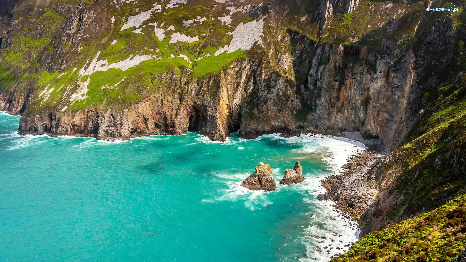 Skały, Klif, Slieve League, Hrabstwo Donegal, Irlandia, Zatoka, Morze