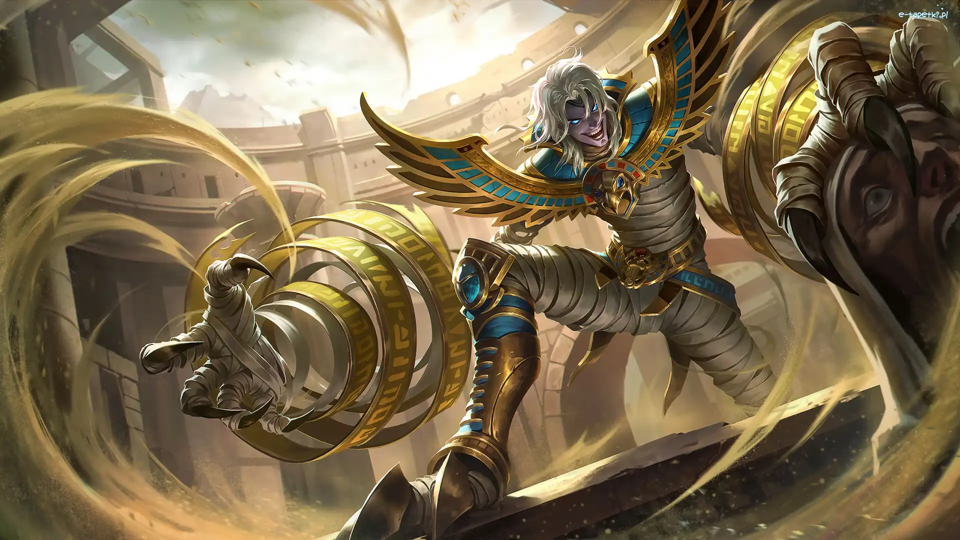 Mężczyzna, Mobile Legends Bang Bang, Wstęgi, Głowa, Postać, Szpony, Skrzydła, Gra